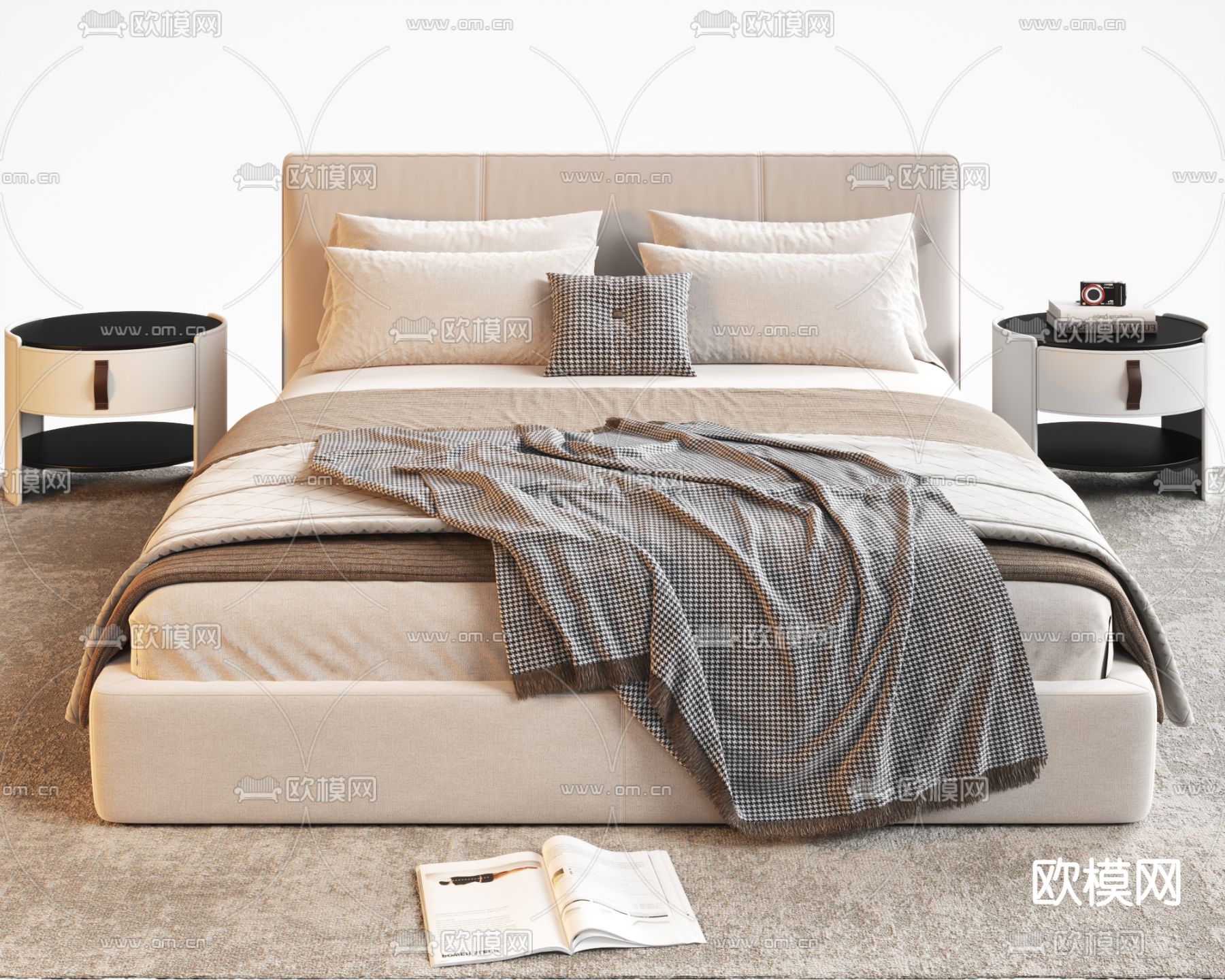 pertica 双人床3d模型下载