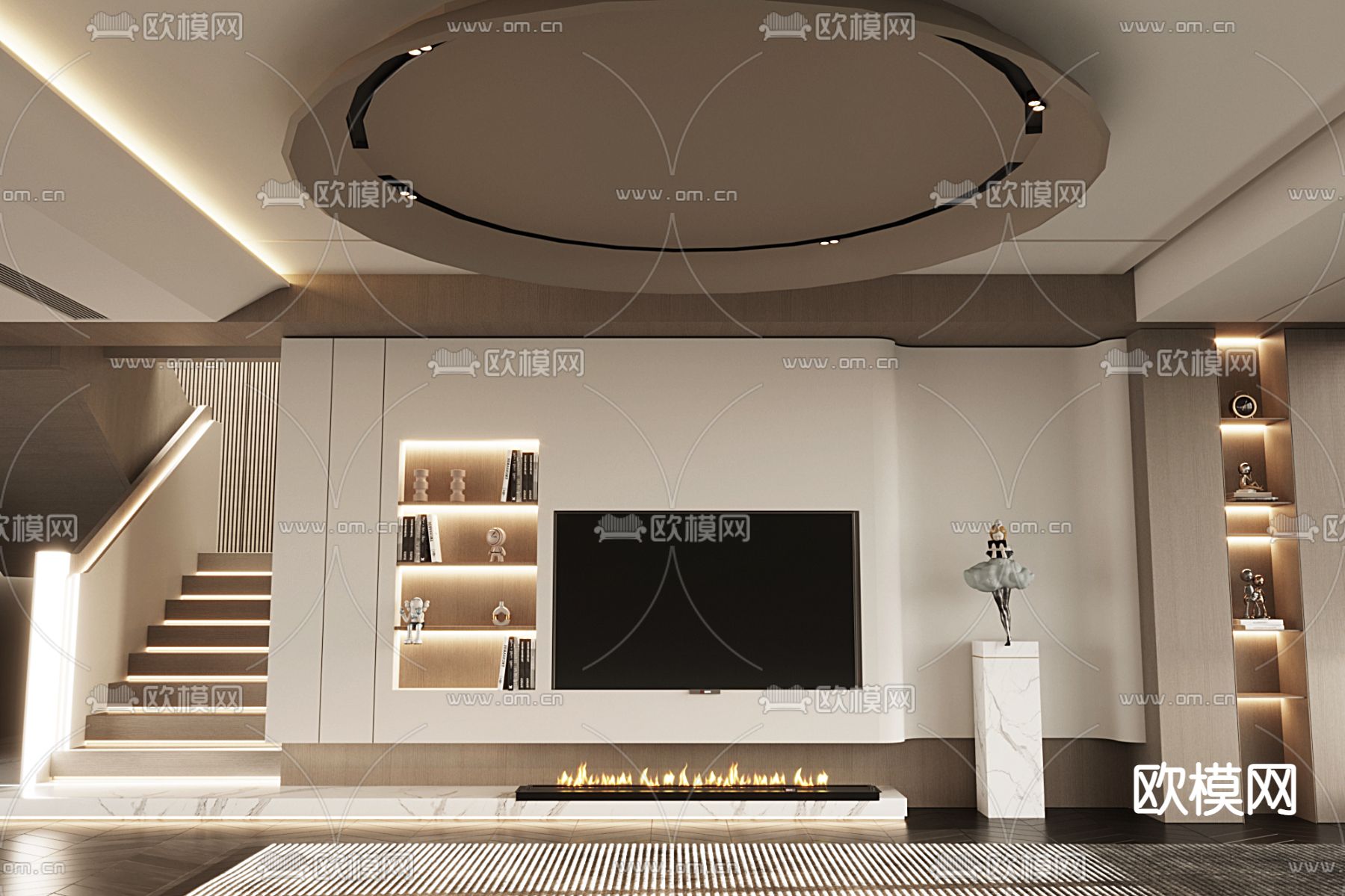 现代客厅su模型