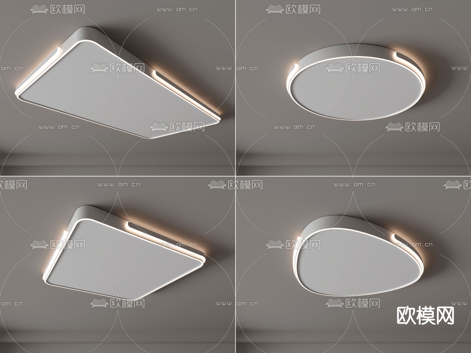 吸顶灯su模型下载（渲染图1）