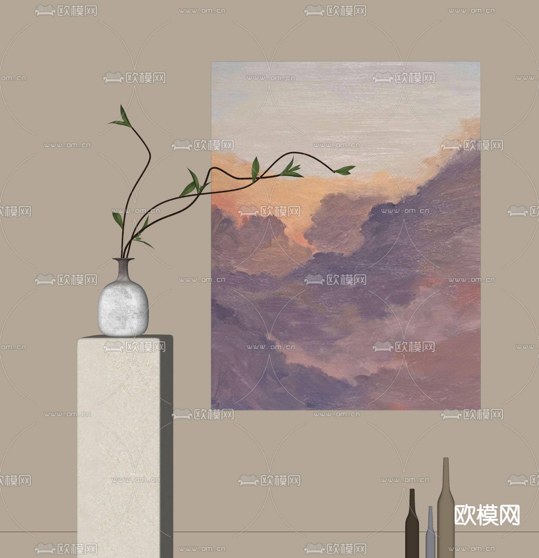 装饰画su模型下载（渲染图2）