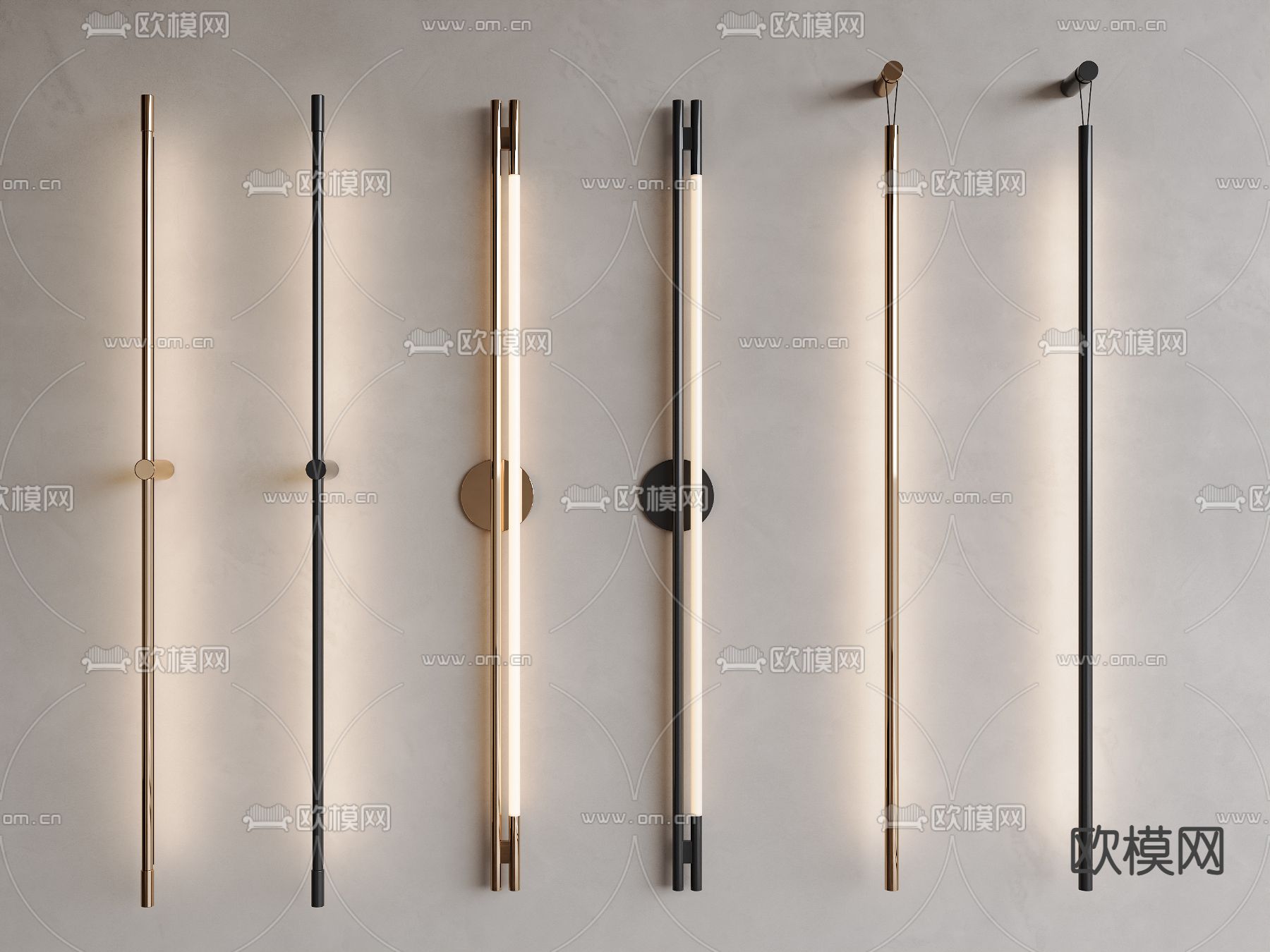 现代极简壁灯su模型下载（渲染图1）