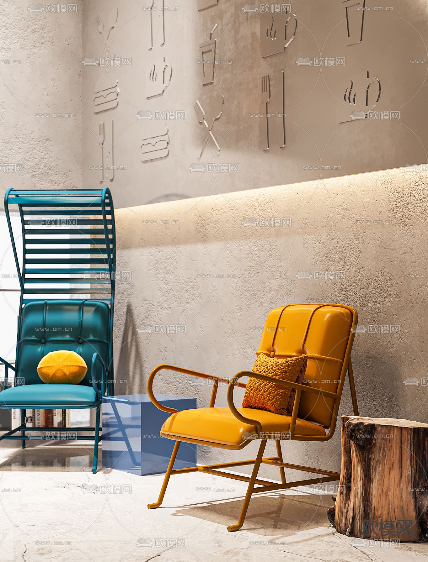 侘寂咖啡厅3d模型下载（渲染图6）