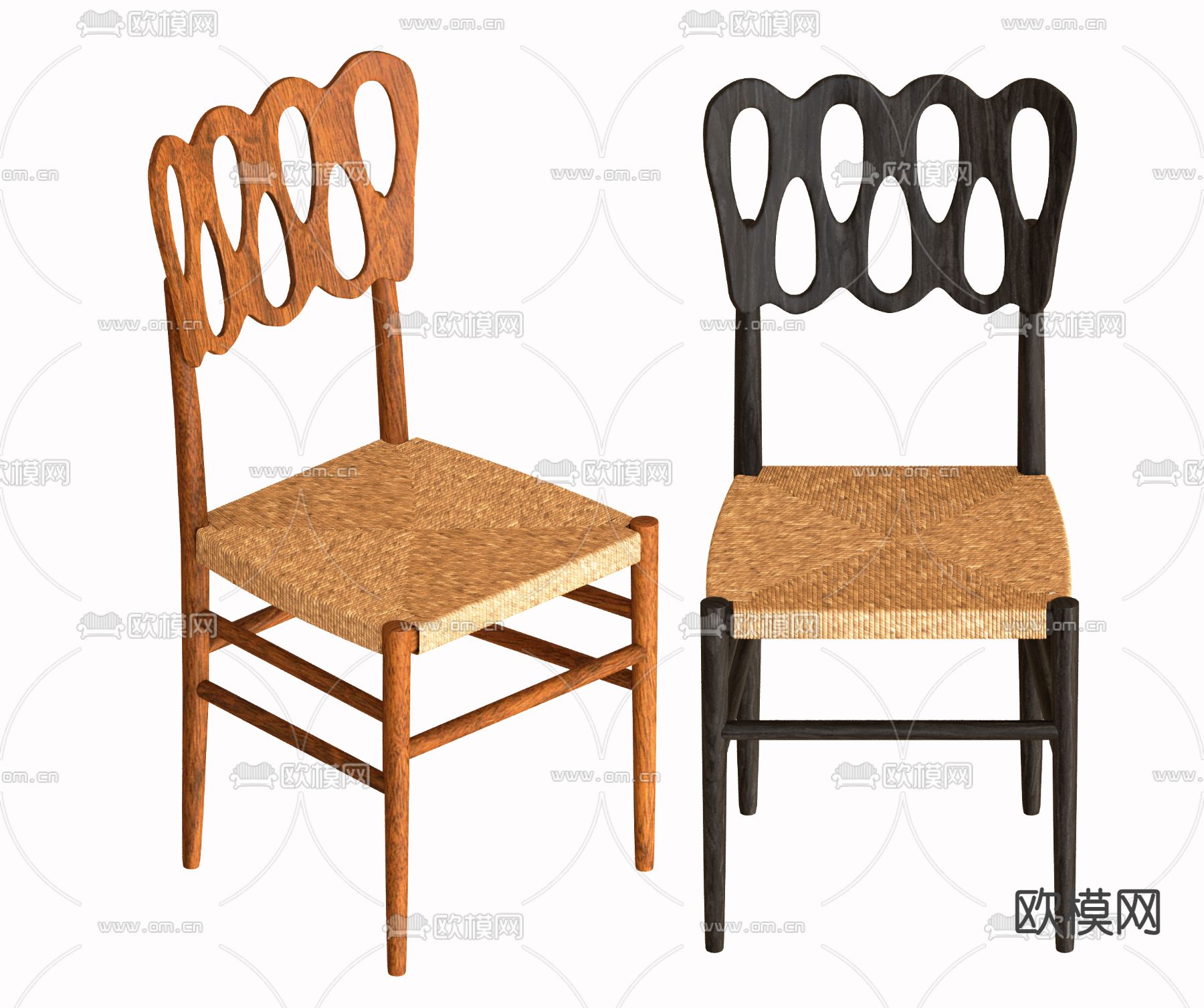 侘寂风椅子 餐椅3d模型下载