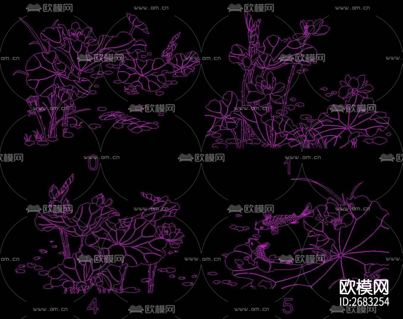 中传传统雕花cad图库下载（渲染图1）