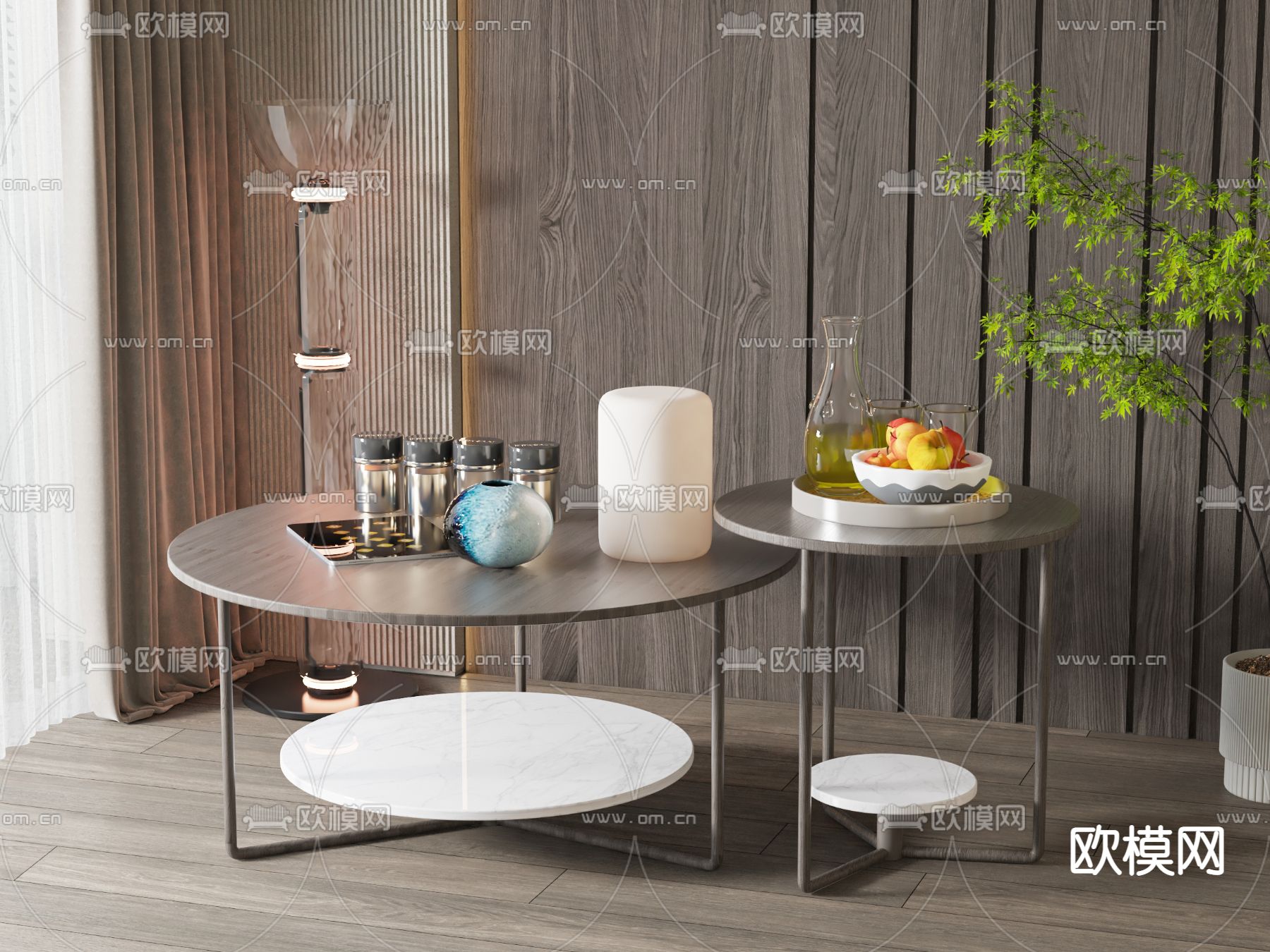 子母茶几3d模型下载