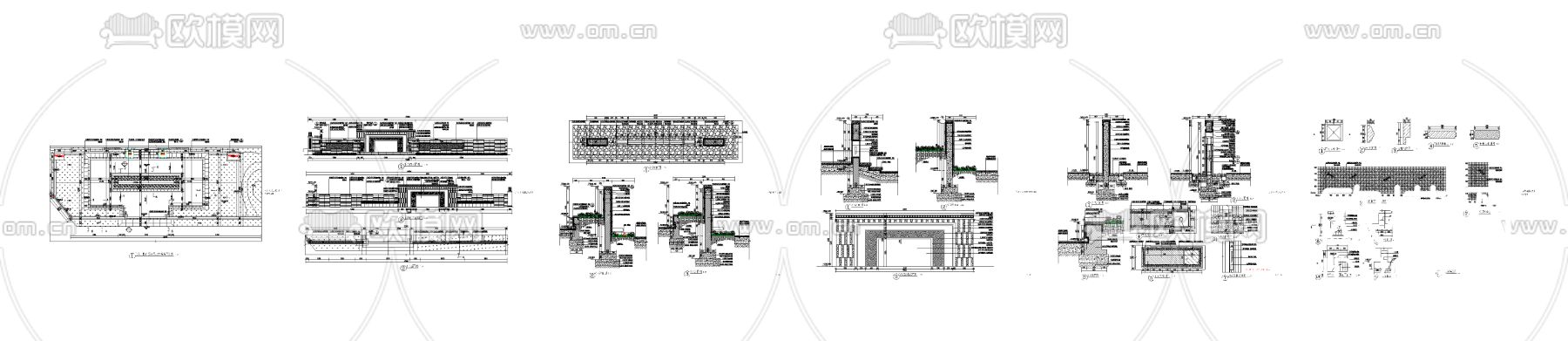 主入口特色景墙节点大样下载（渲染图7）