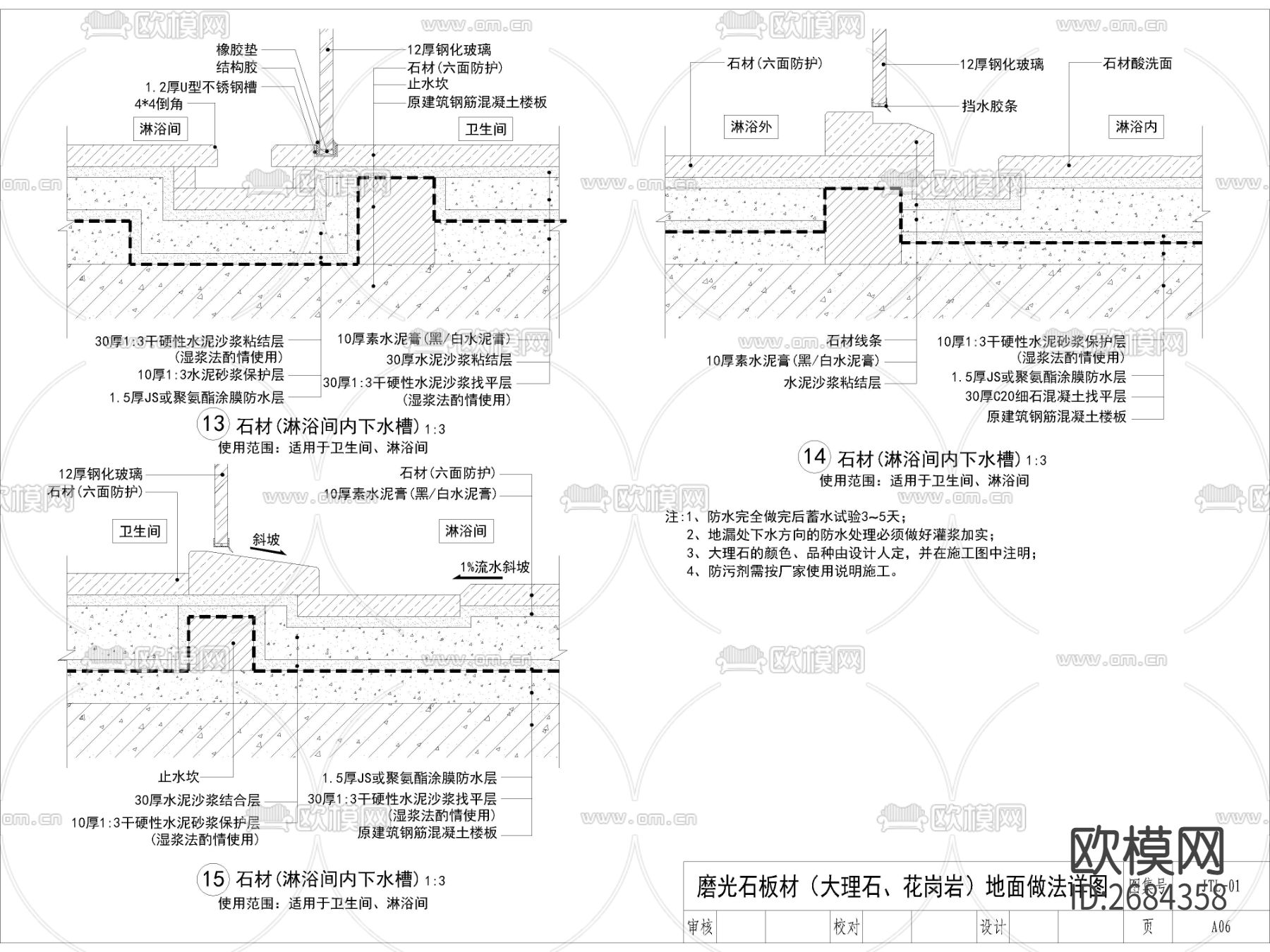 石材工艺节点大样下载（渲染图3）