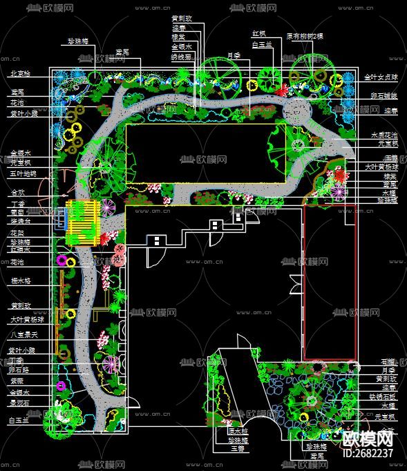 别墅庭院CAD施工图下载