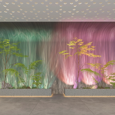  现代水波纹渐变洗墙灯su模型 