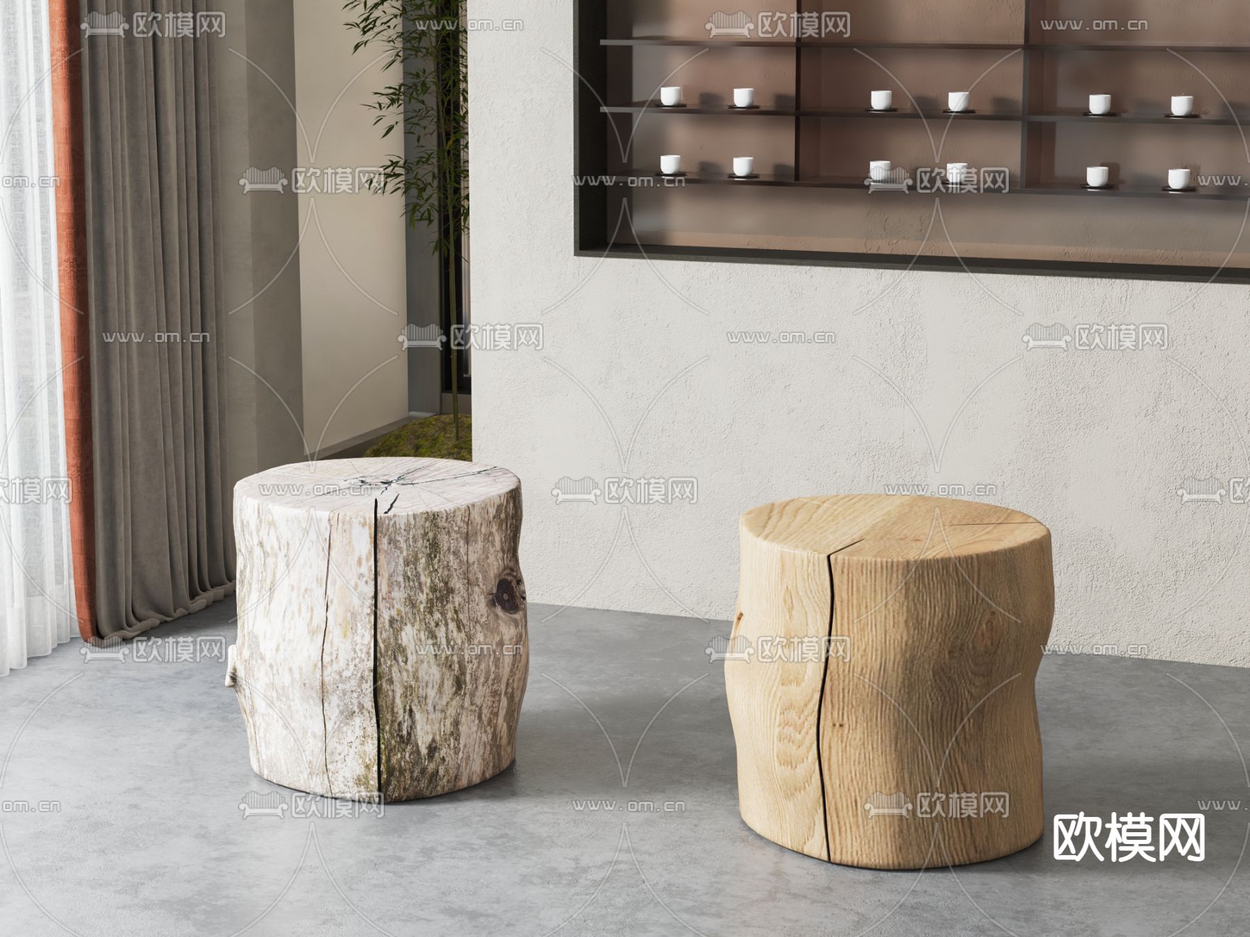 凳子 矮凳 木凳 木桩3d模型下载