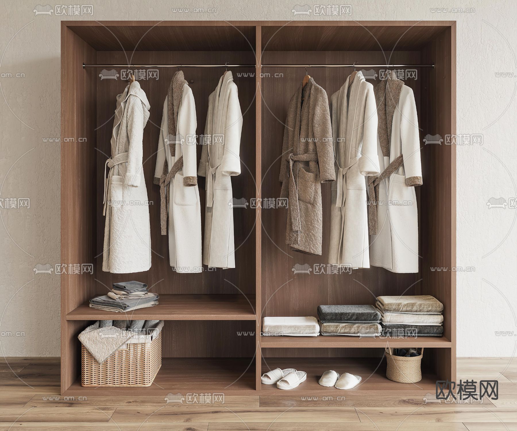 侘寂衣柜 衣橱3d模型下载