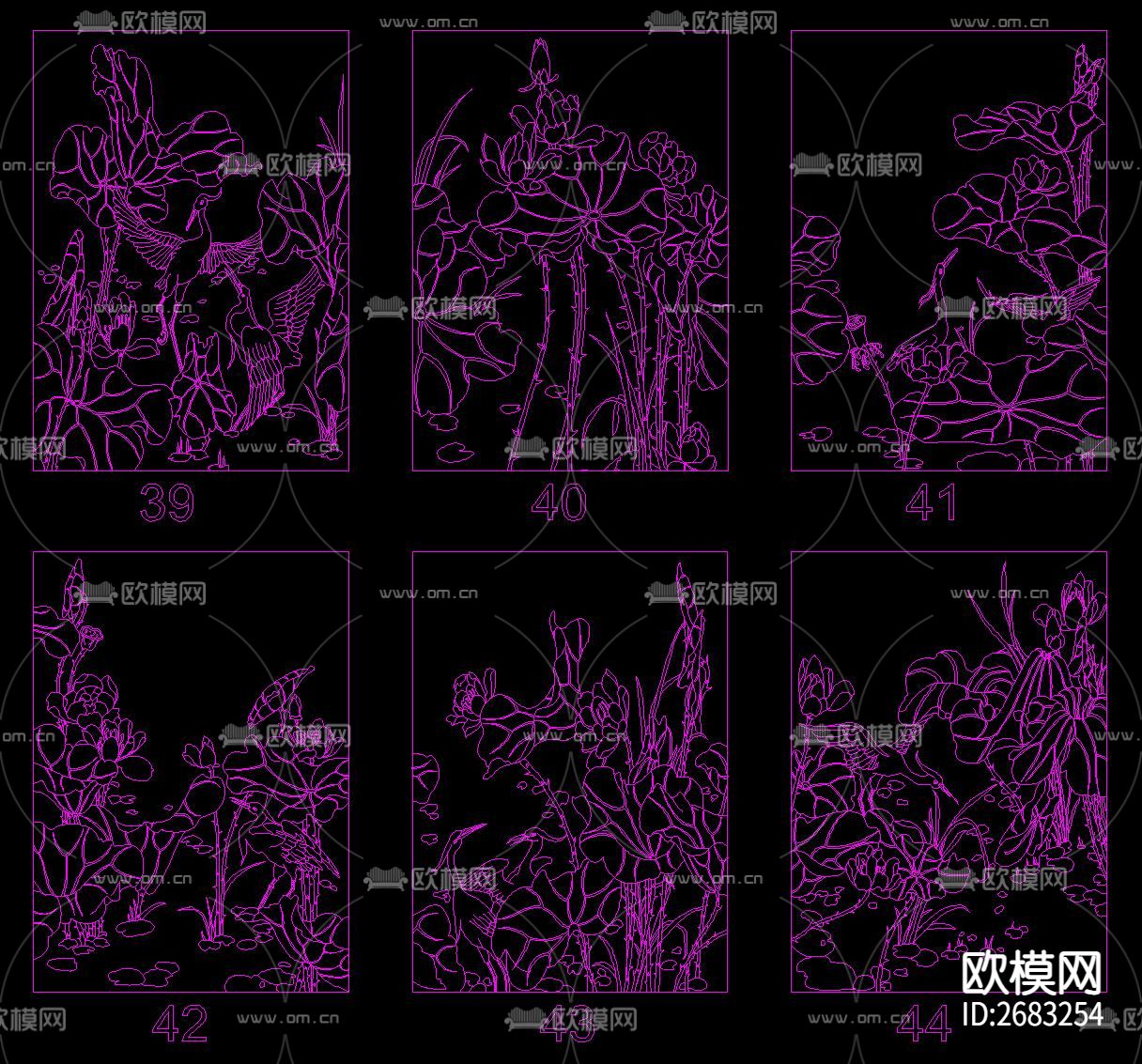 中传传统雕花cad图库下载（渲染图10）