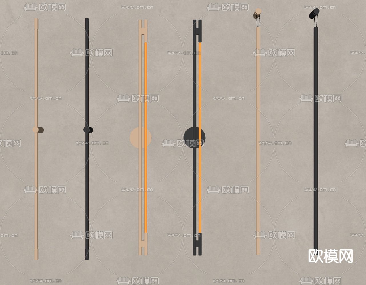 现代极简壁灯su模型下载（渲染图2）