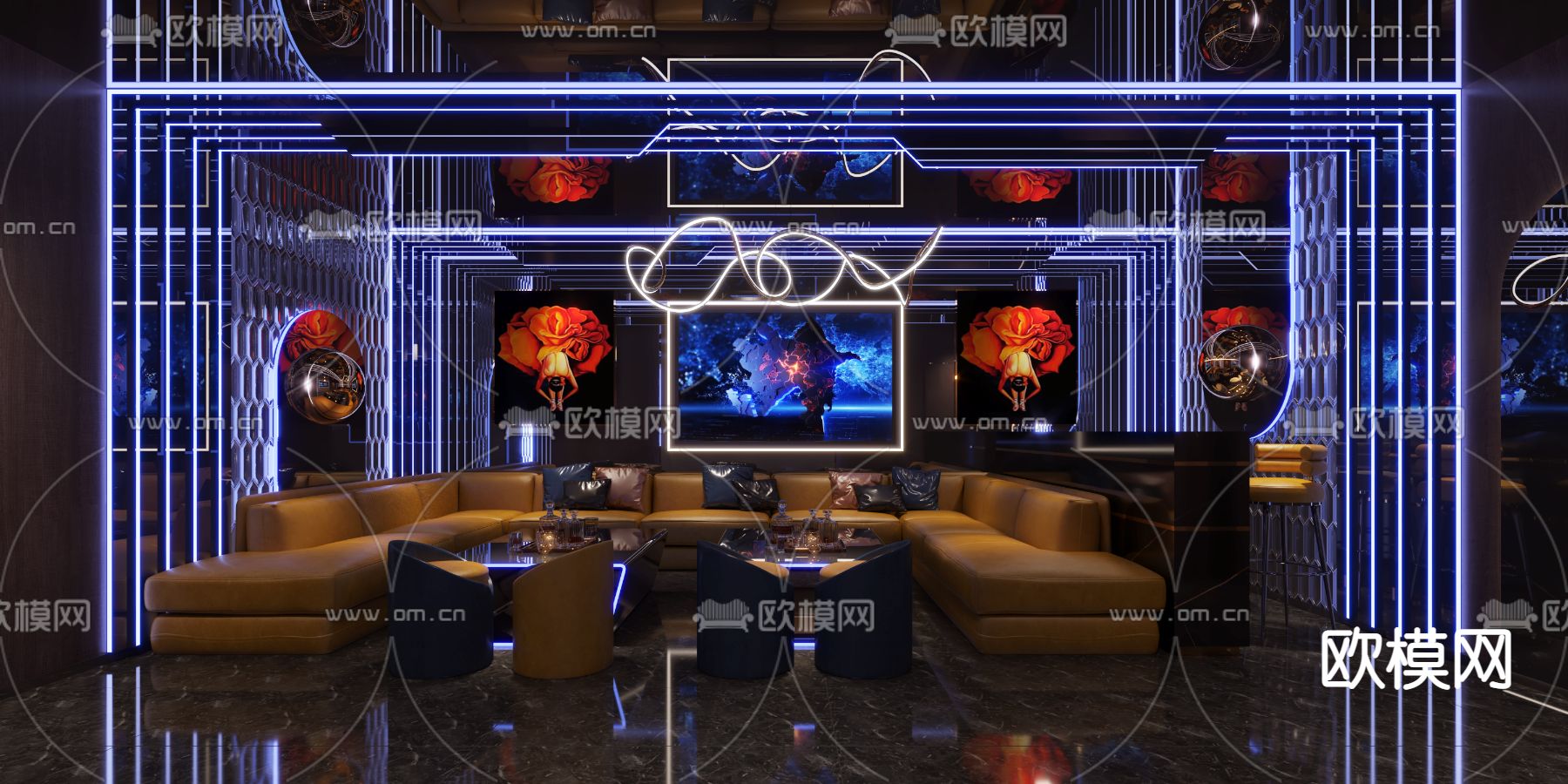 KTV包间 酒吧 夜总会3d模型下载