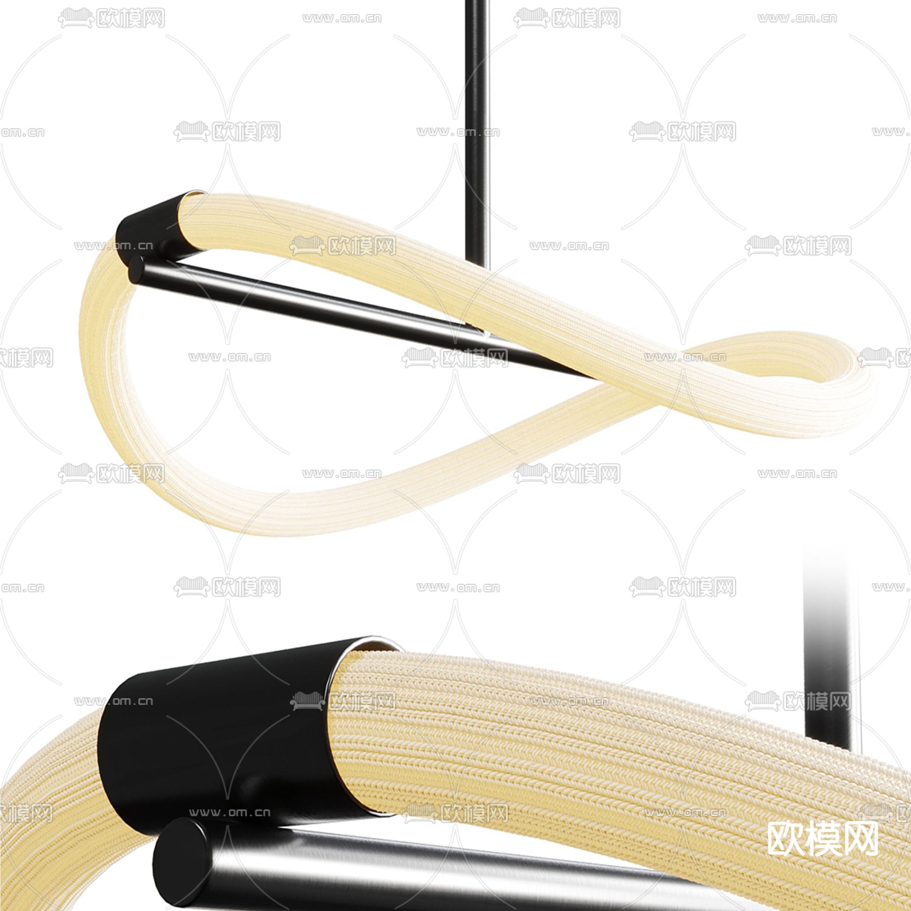 弧形吊灯 创意吊灯3d模型下载（渲染图1）