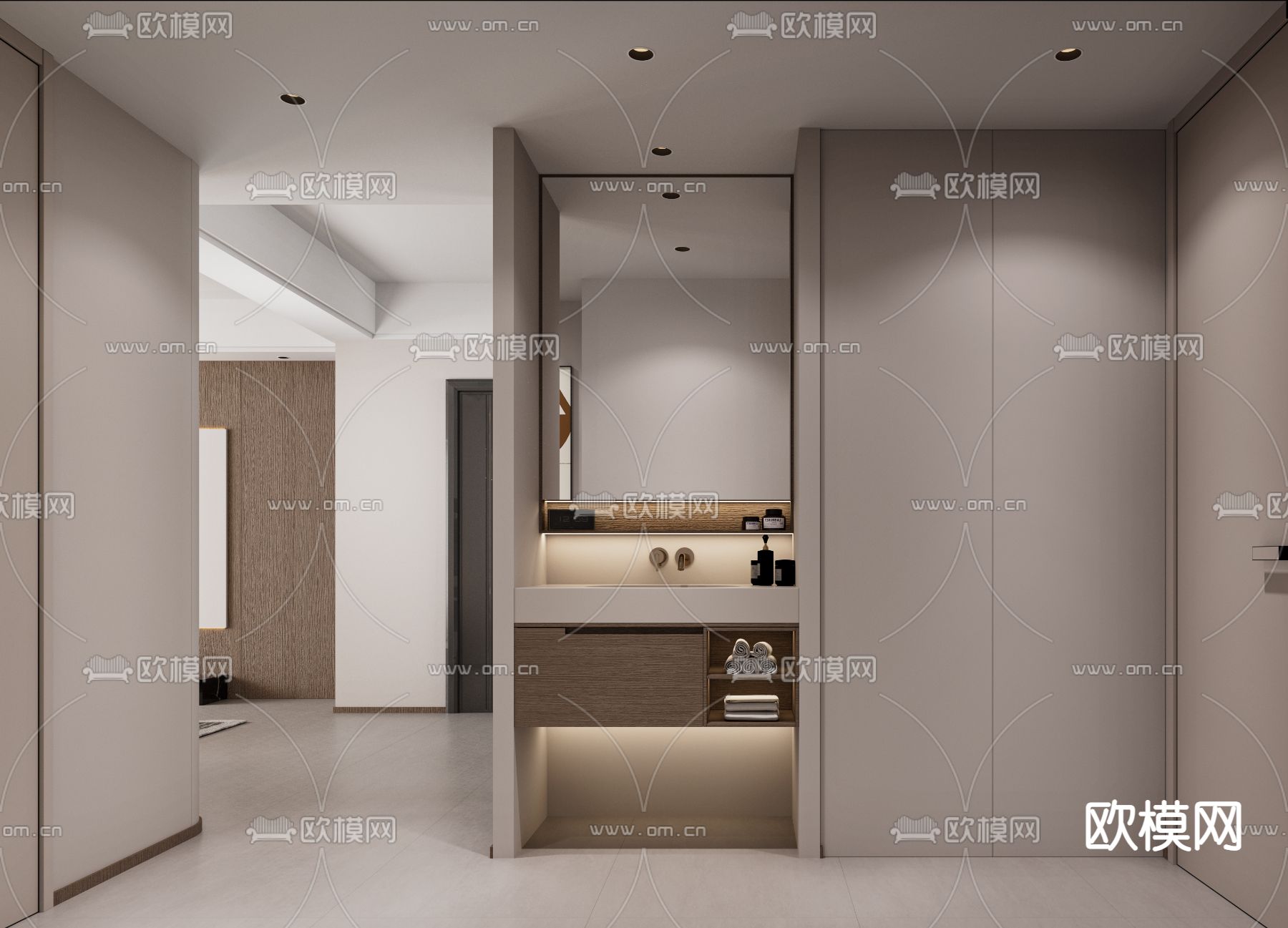 现代客餐厅3d模型下载（渲染图5）