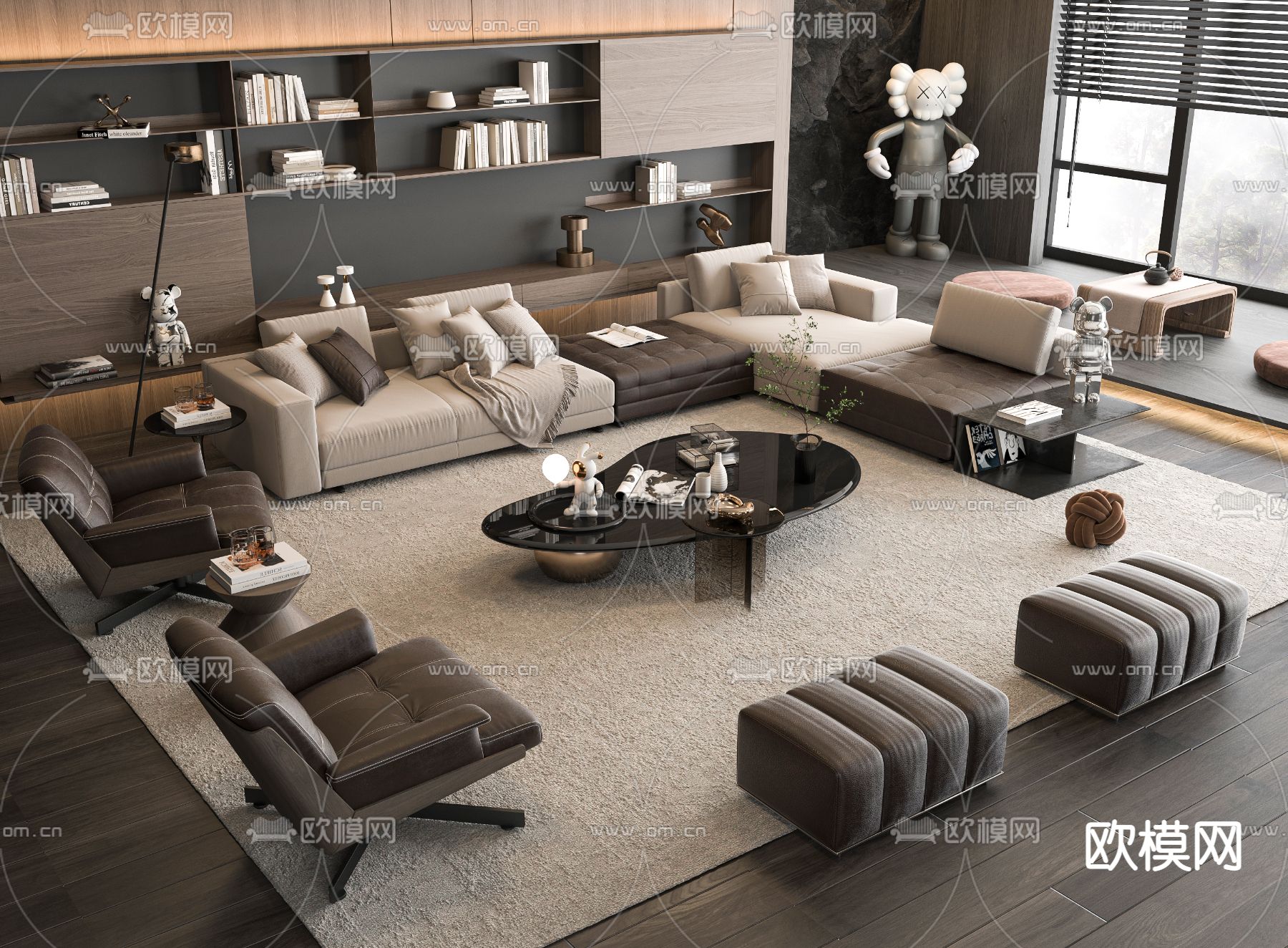 Minotti 组合沙发3d模型下载