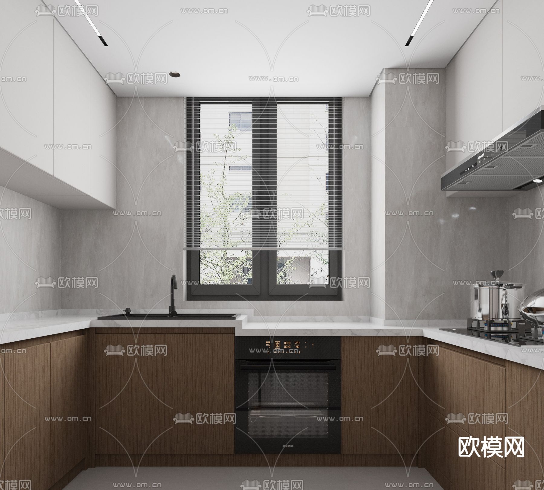 现代客餐厅3d模型下载（渲染图3）