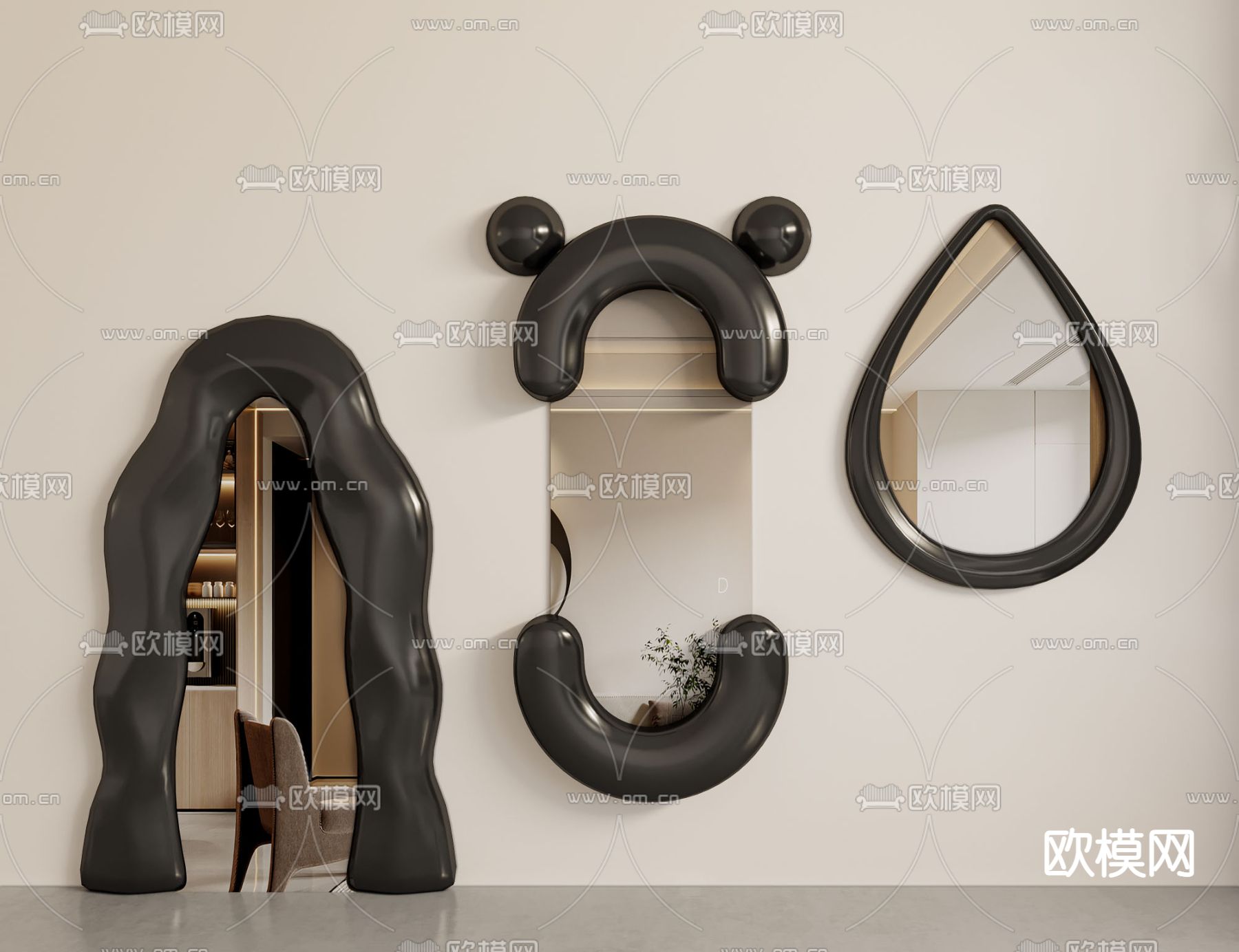 镜子 异形镜 装饰镜3d模型下载