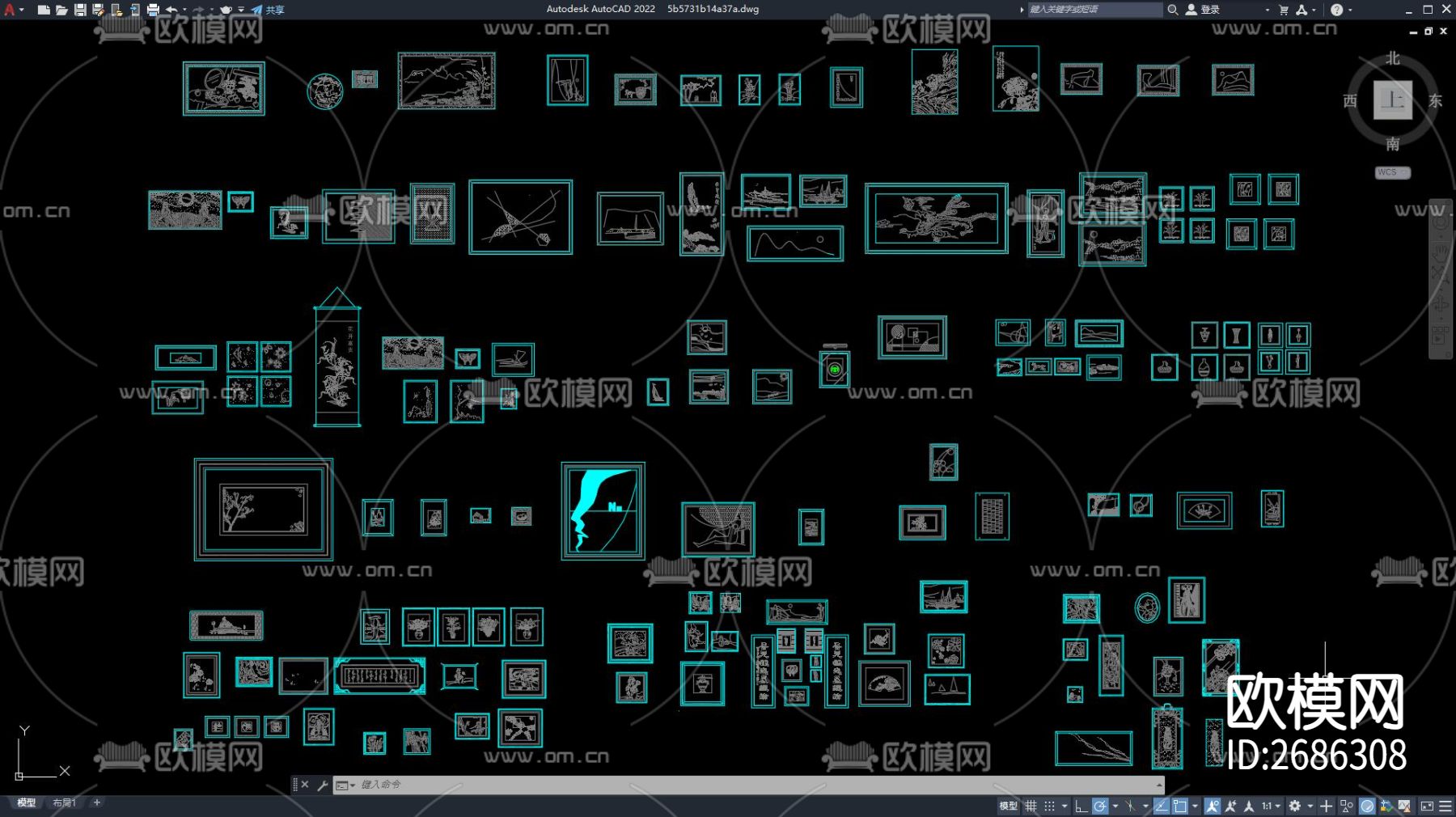 装饰画cad图库下载