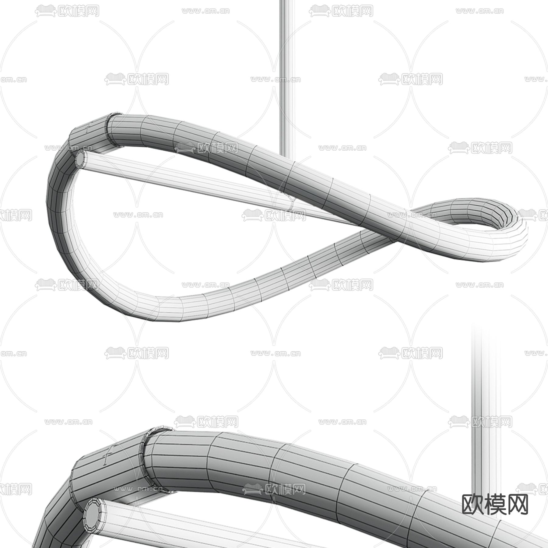 弧形吊灯 创意吊灯3d模型下载（渲染图2）