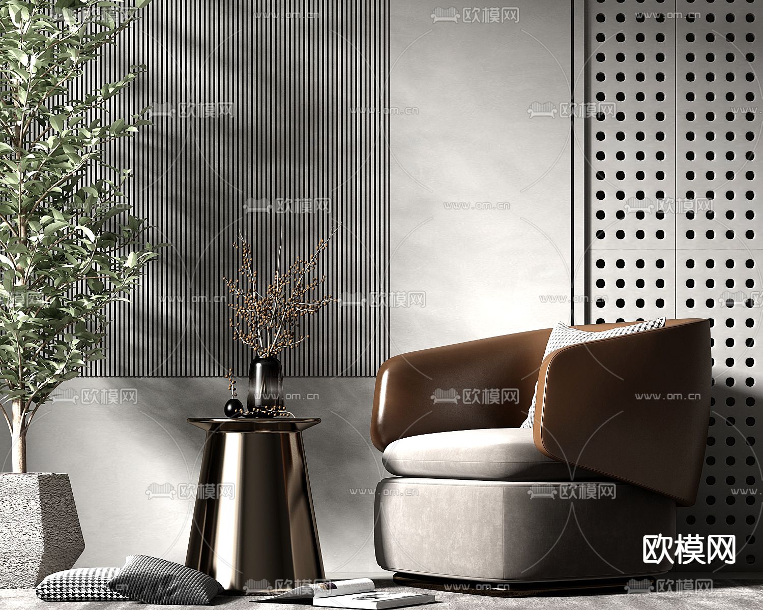 轻奢单人沙发3d模型下载