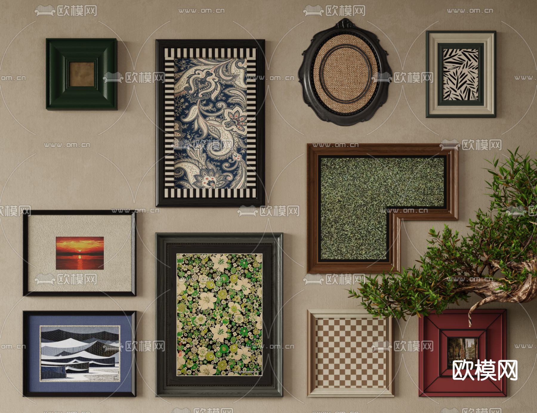 装饰画su模型下载（渲染图1）