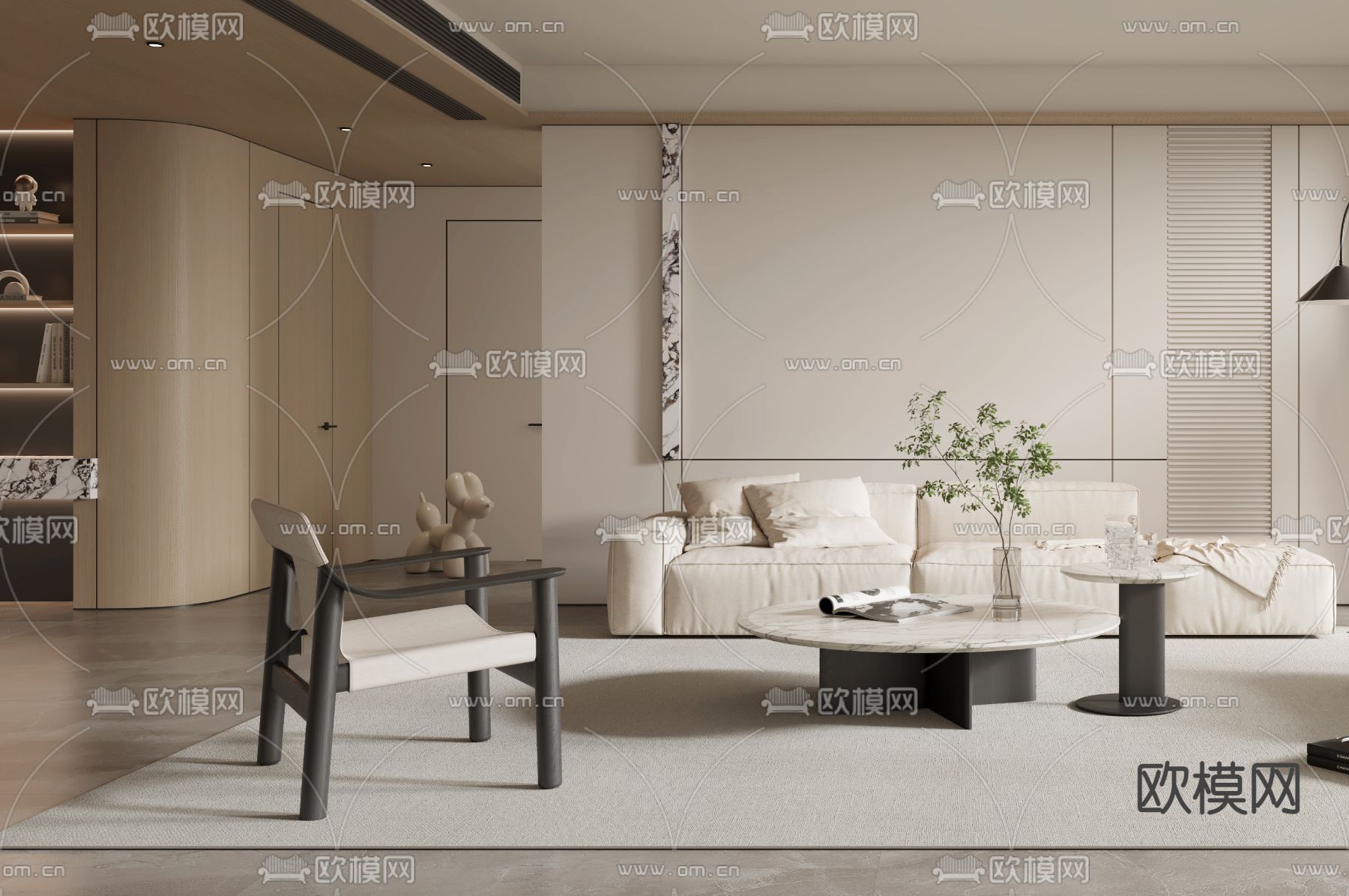 现代客厅3d模型