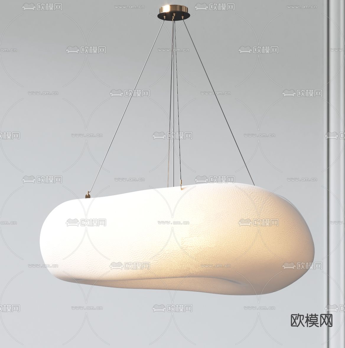 奶油风吊灯 餐厅吊灯3d模型下载（渲染图2）