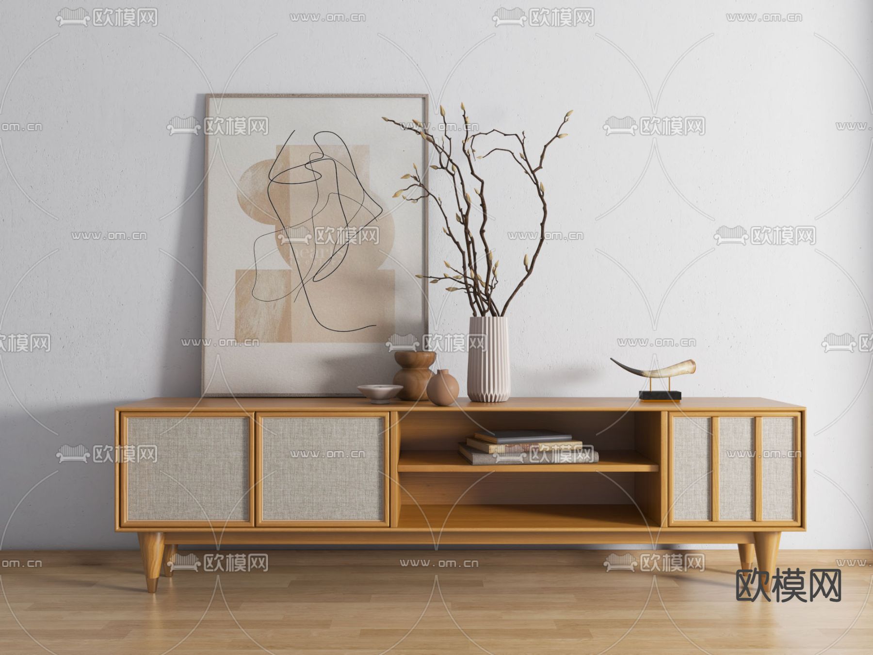 北欧电视柜3d模型下载