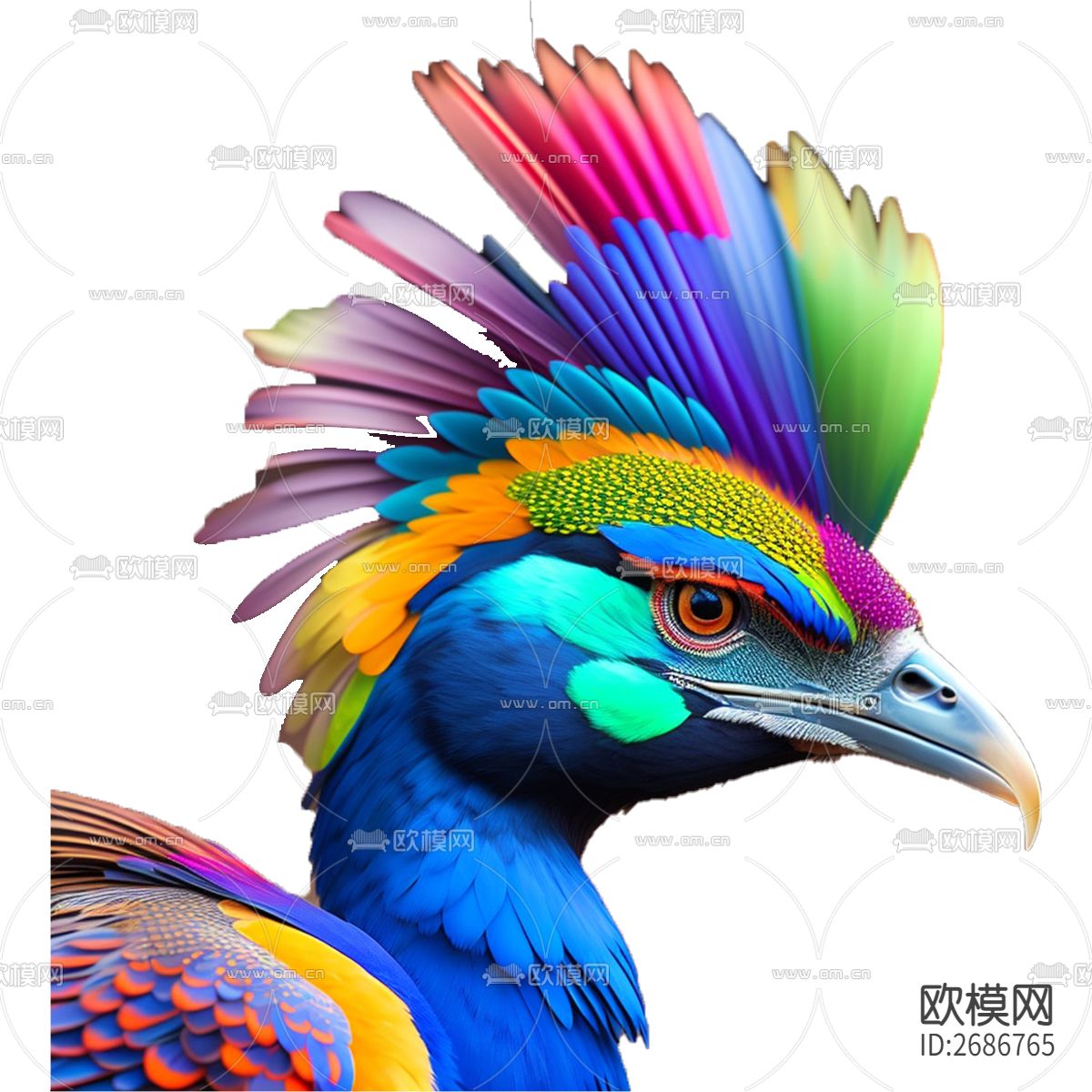 七彩孔雀装饰画下载