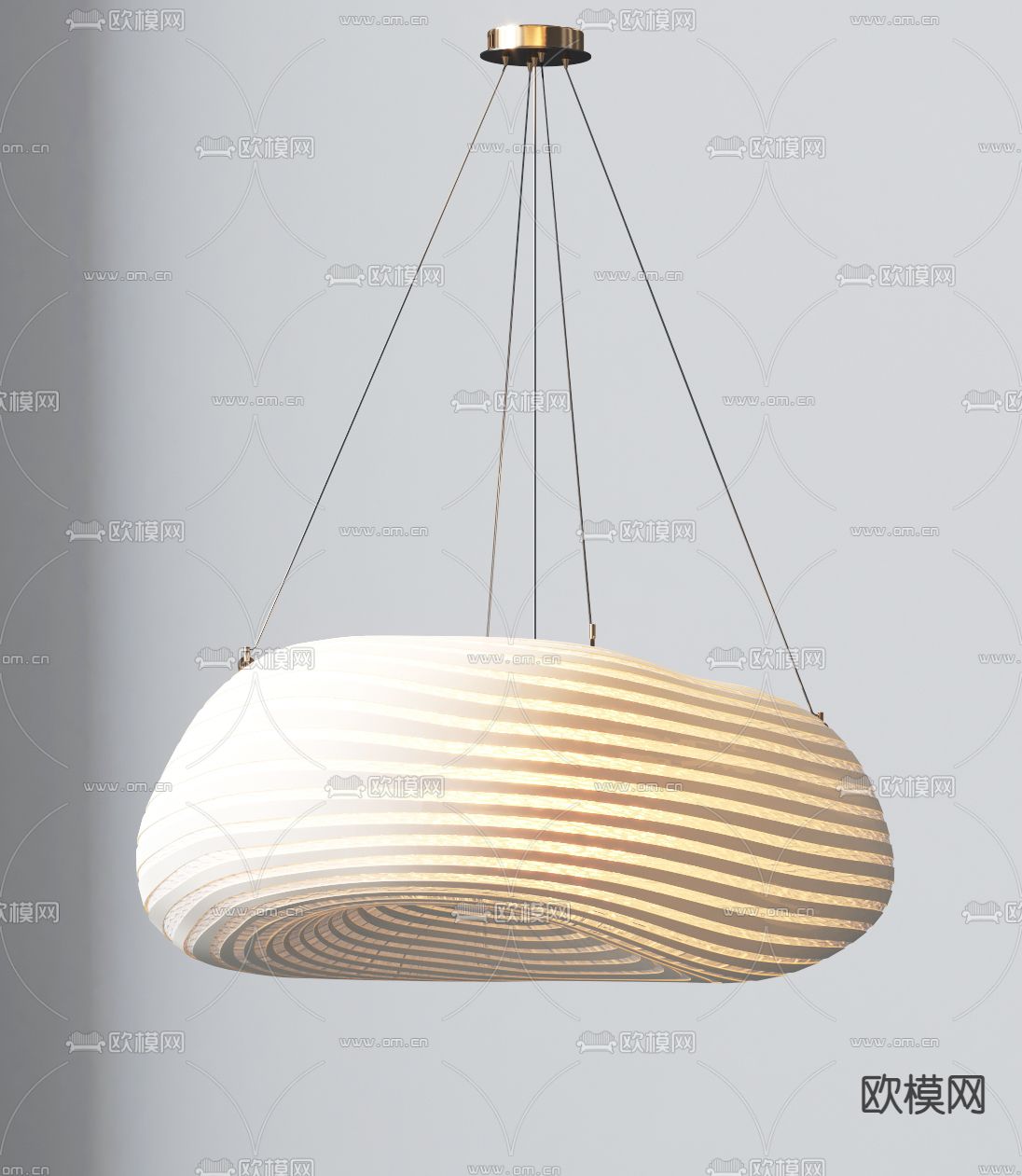 奶油风吊灯 餐厅吊灯3d模型下载（渲染图4）