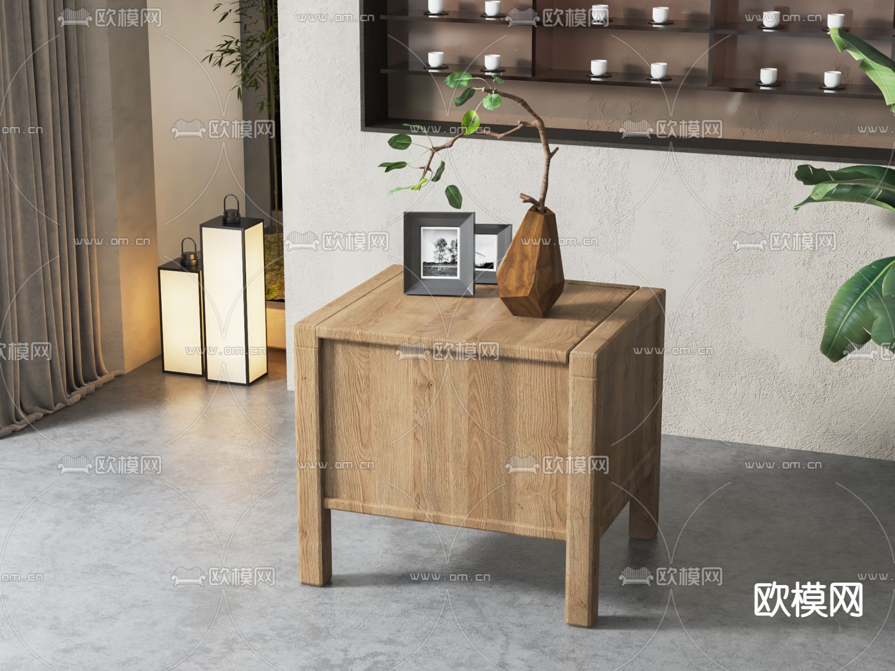 北欧床头柜3d模型下载