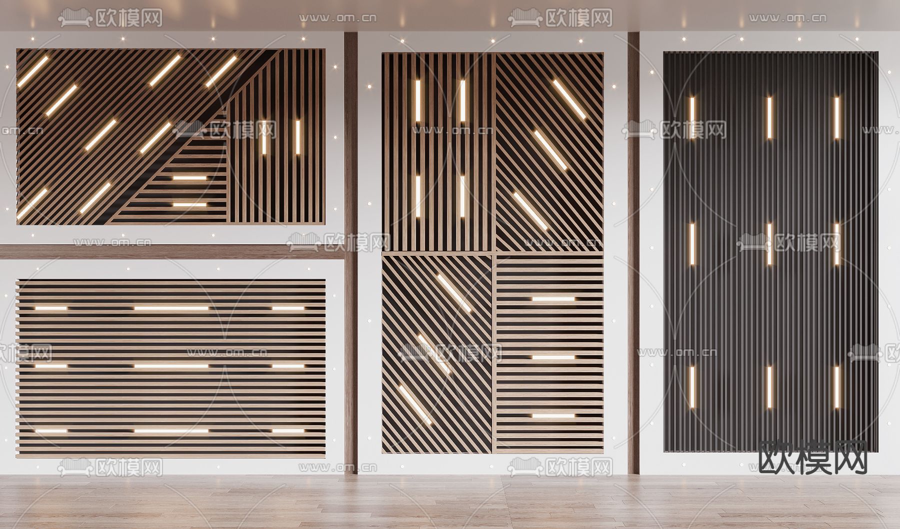 方通吊顶 格栅吊顶3d模型下载