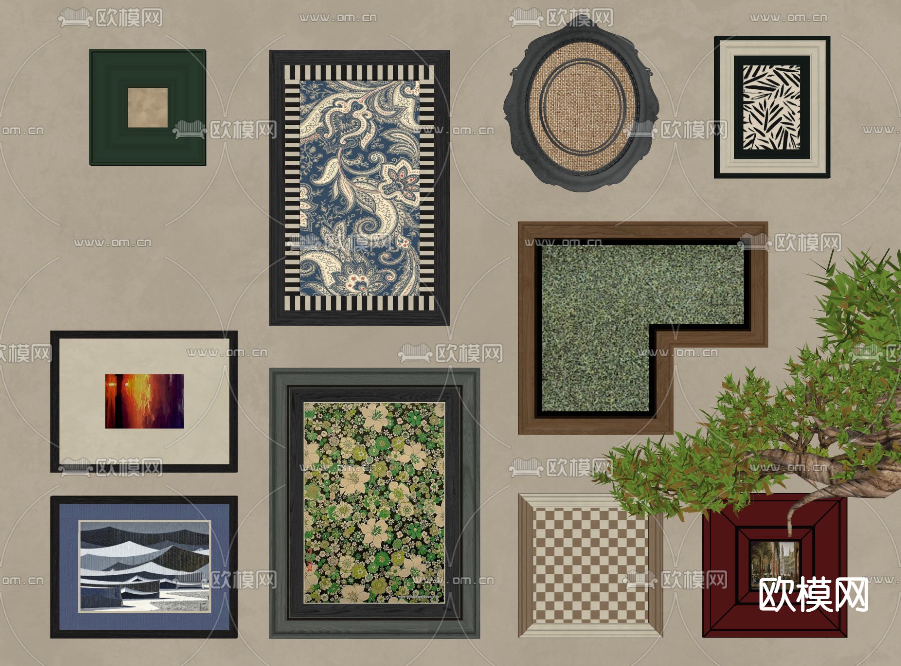 装饰画su模型下载（渲染图2）