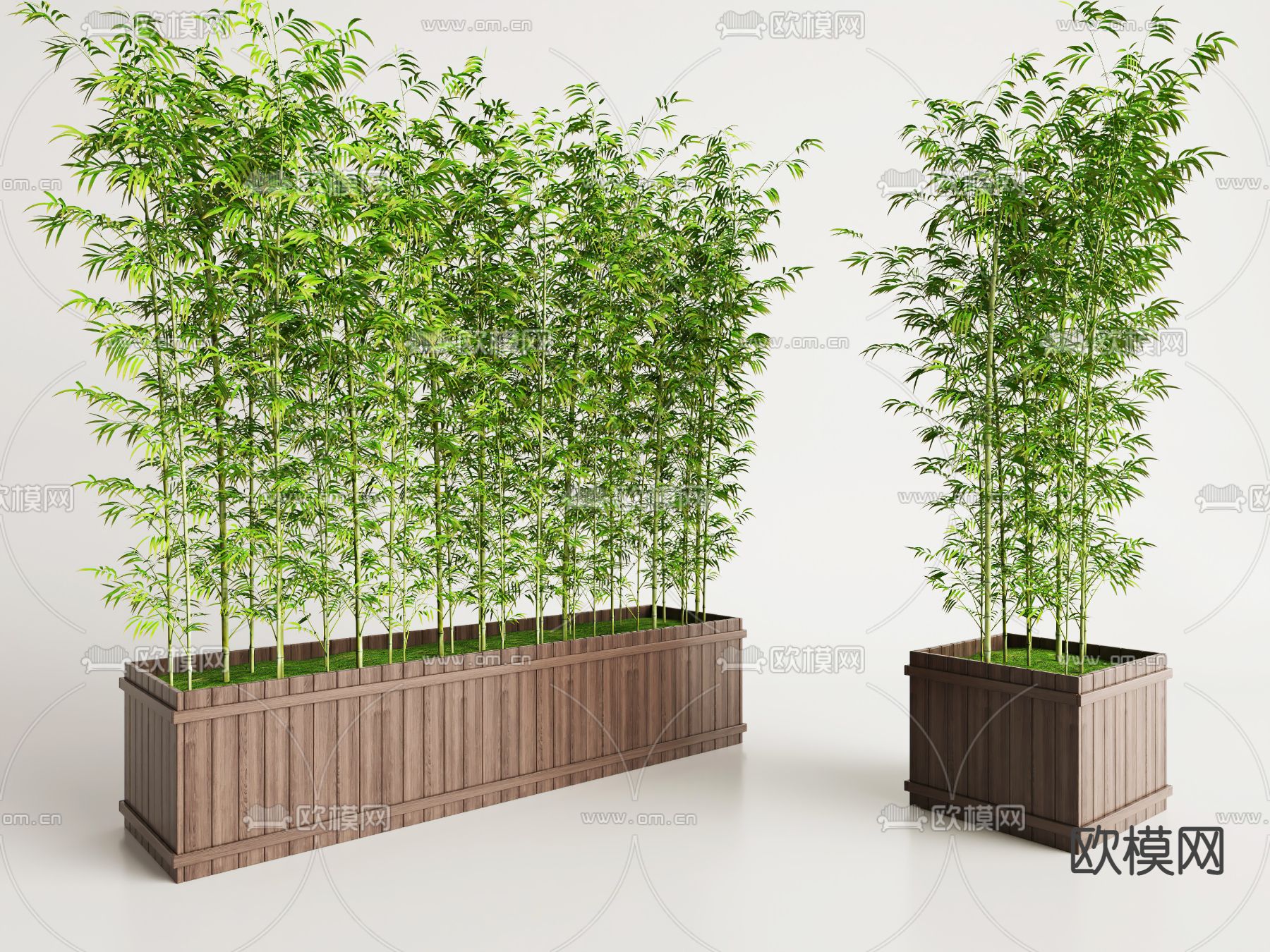 竹子花坛 花箱3d模型下载