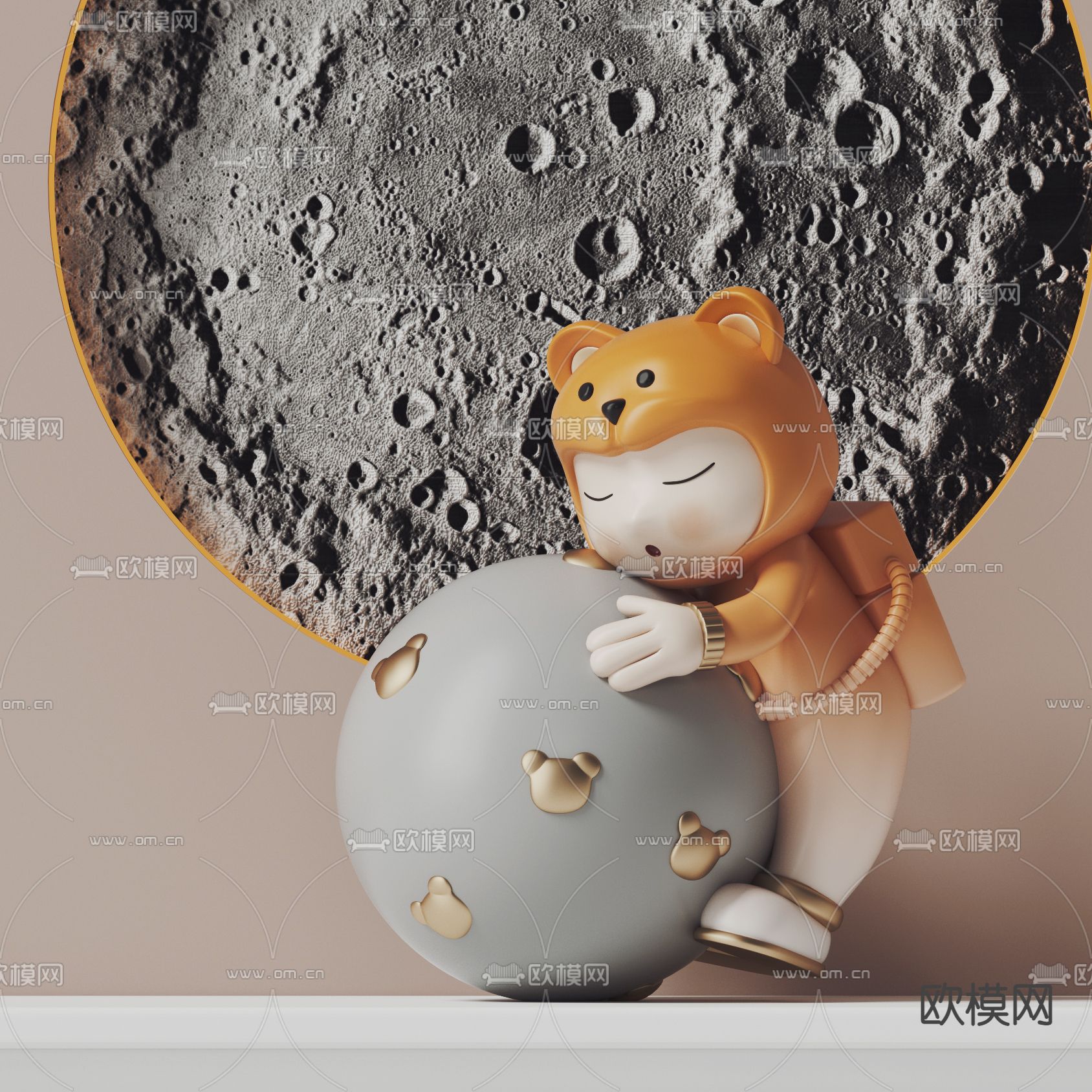 潮玩 雕塑 摆件 星际熊3d模型下载