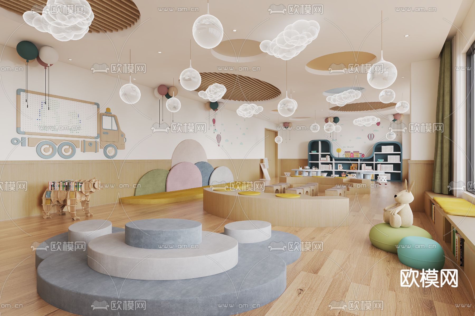 幼儿园 阅览室3d模型下载