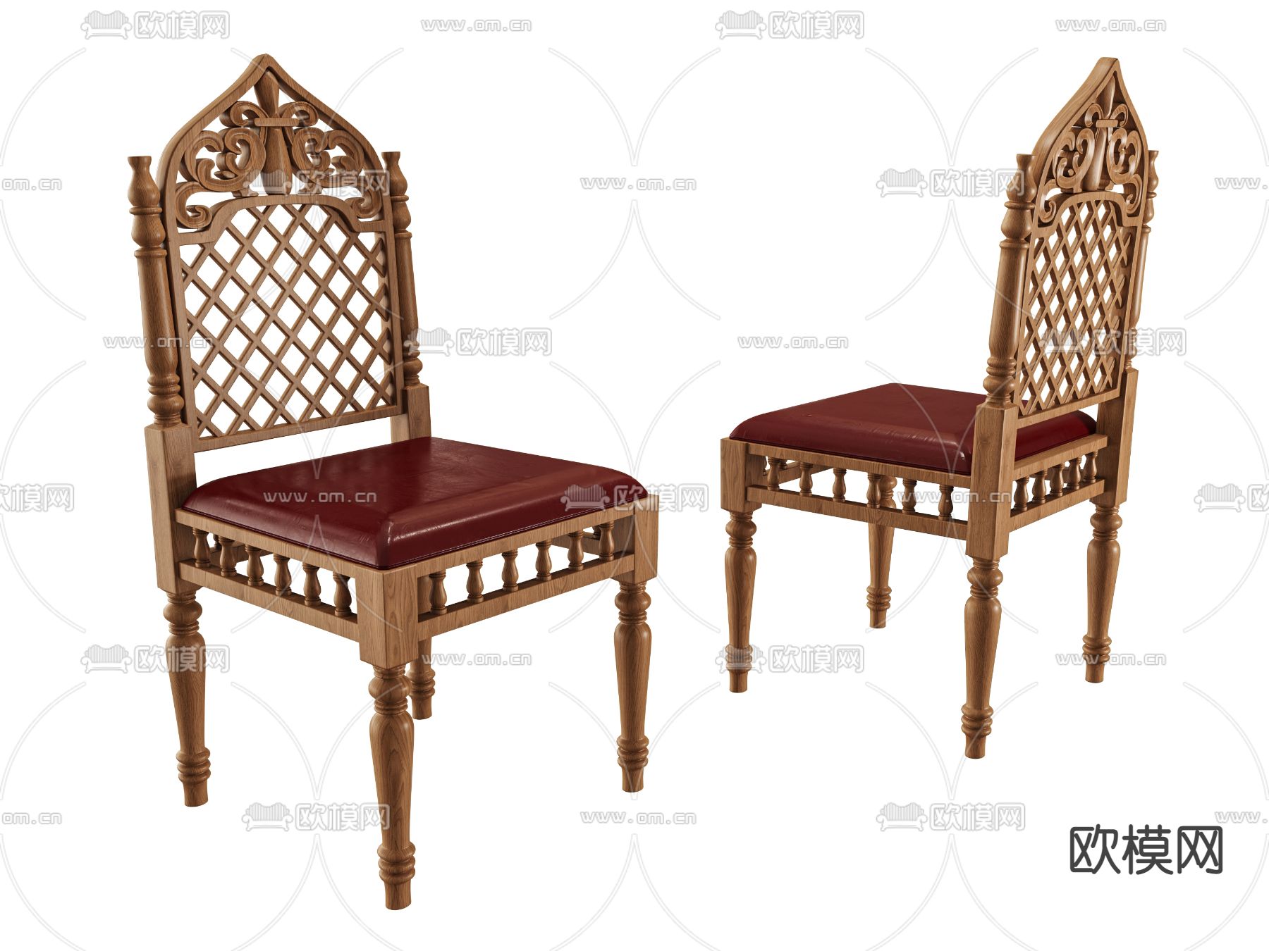 泰式椅子 餐椅3d模型下载