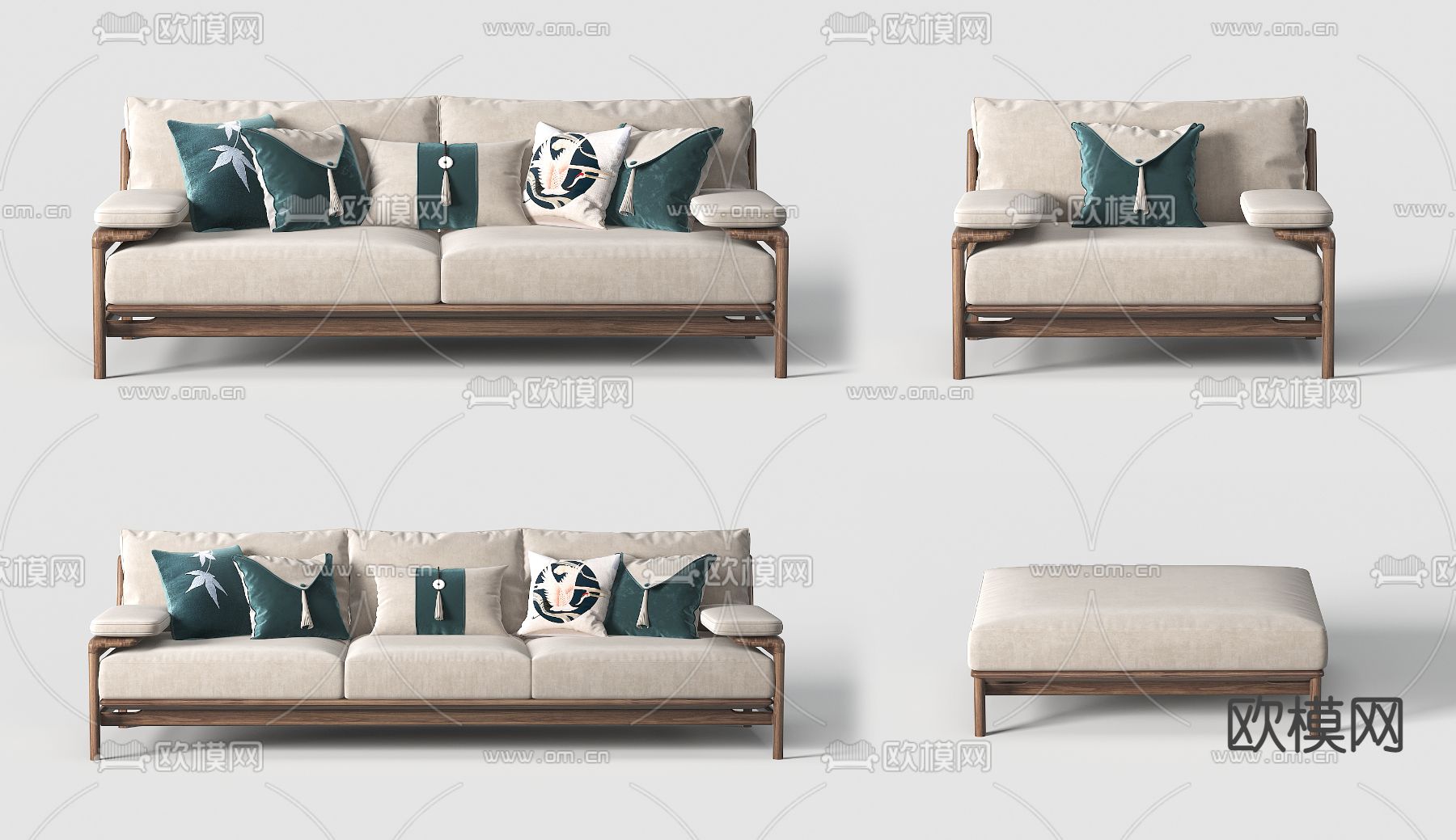 多人沙发3d模型下载