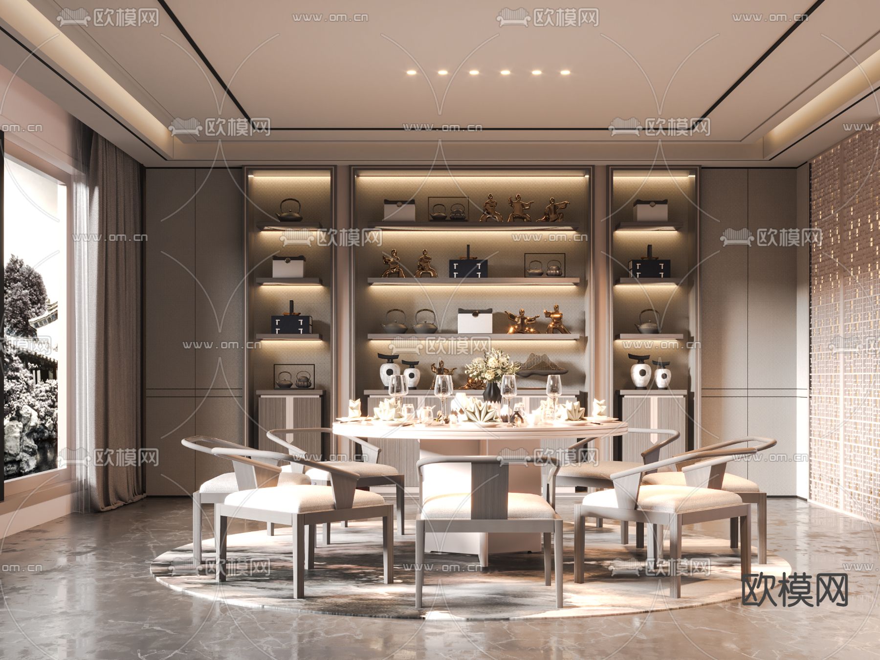 中餐厅包房 包间 包厢3d模型下载
