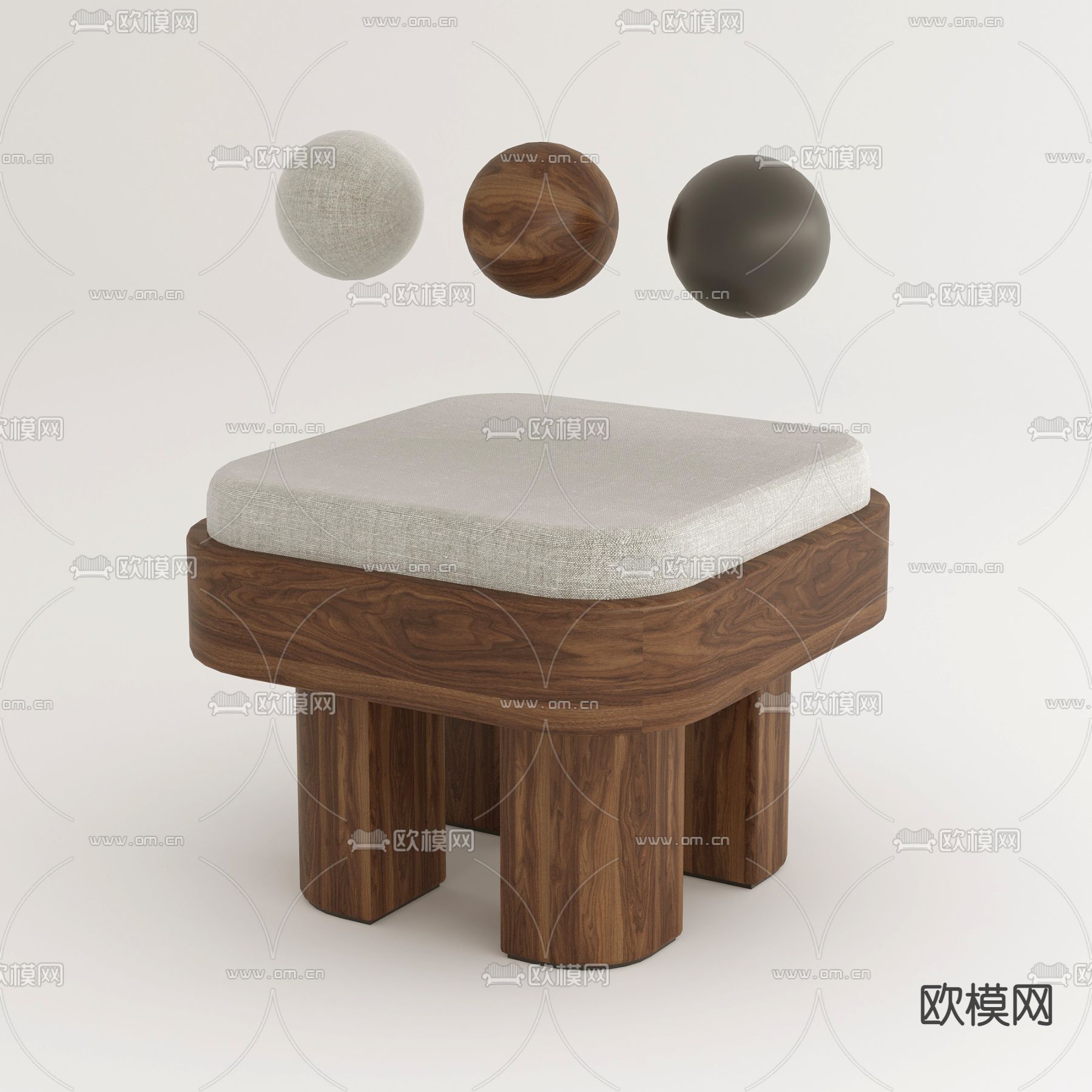 中古风凳子su模型