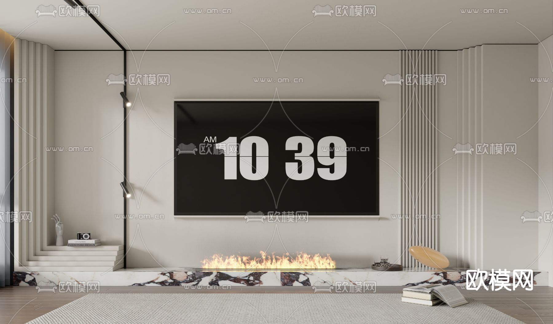 电视背景墙3d模型下载