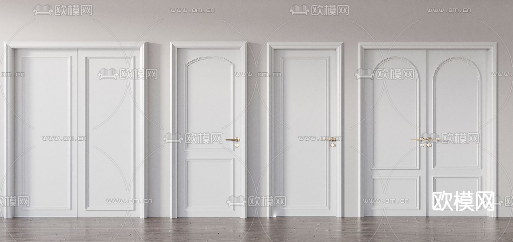 法式单开门 入户门3d模型下载