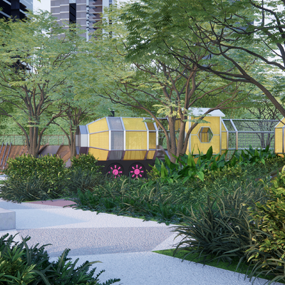  儿童活动场地su模型 