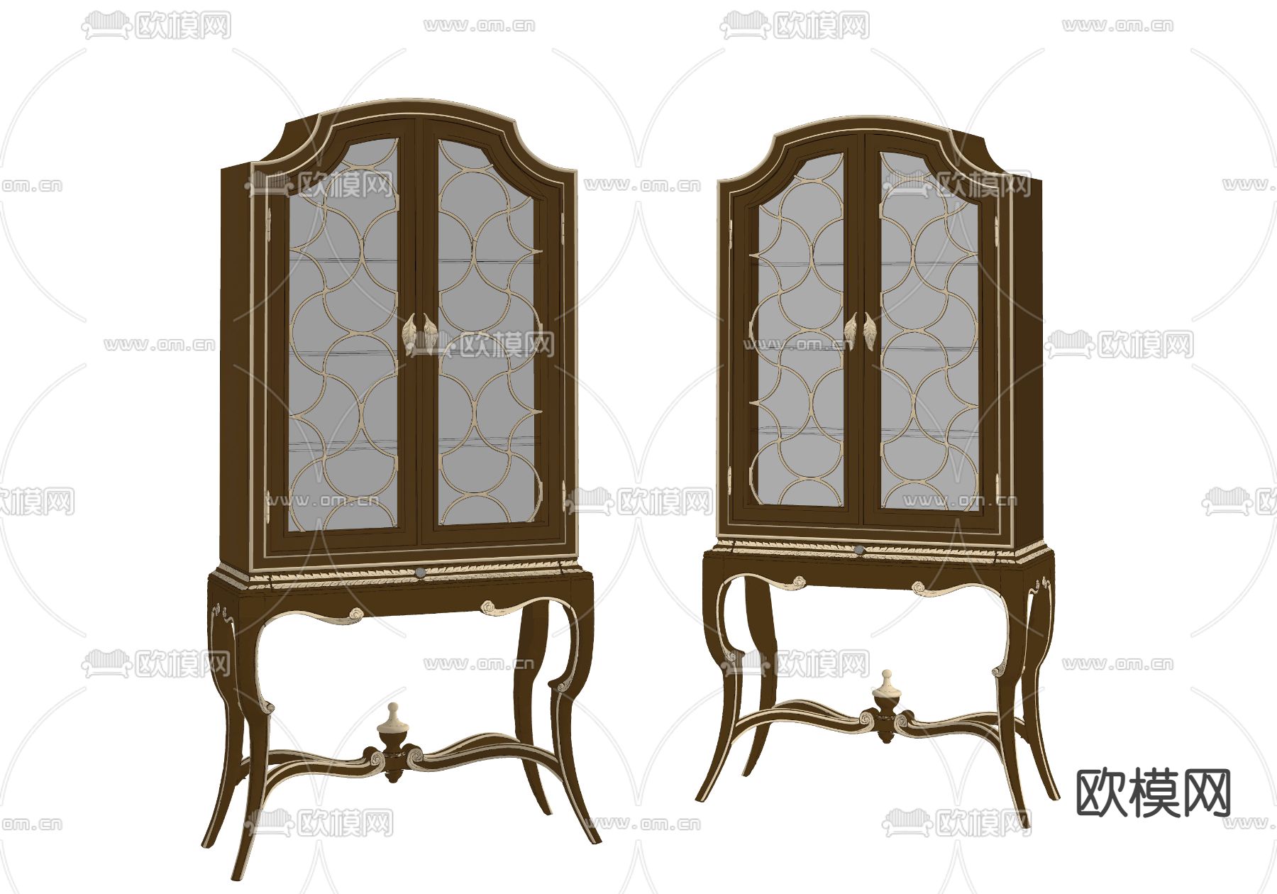 欧式古典装饰柜su模型下载（渲染图2）