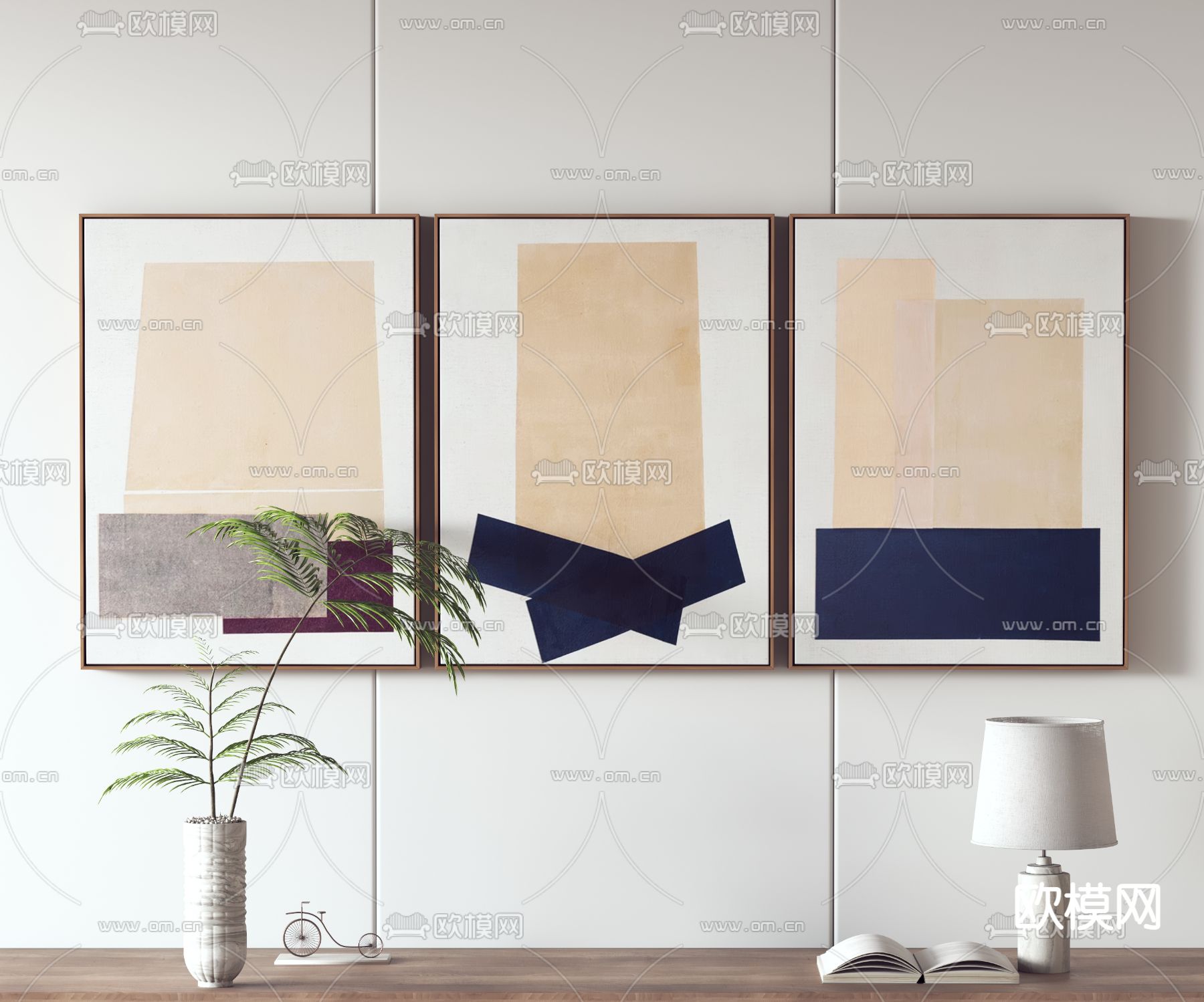 侘寂画 装饰画 挂画3d模型下载