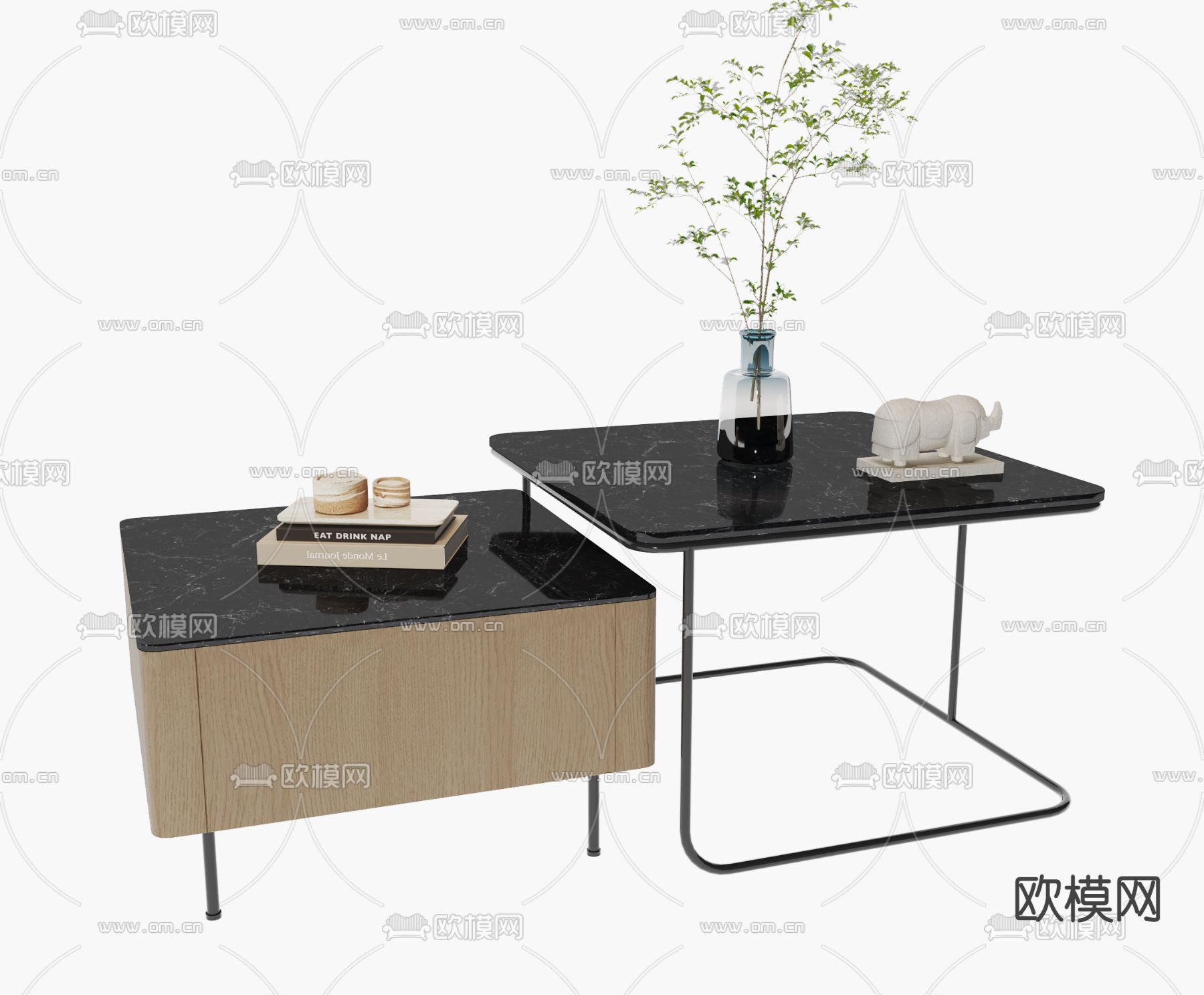 现代茶几su模型下载（渲染图1）