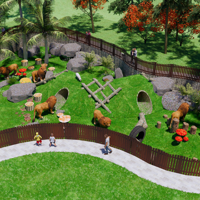 动物园狮子园艺小品su模型