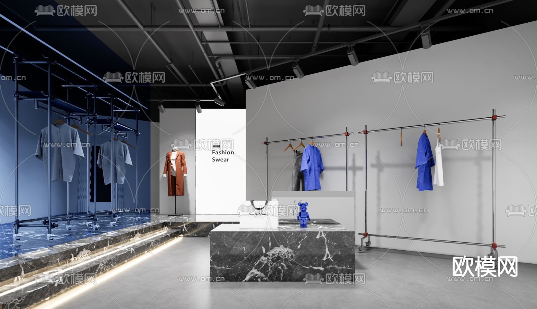 现代服装店 女装店su模型下载（渲染图1）